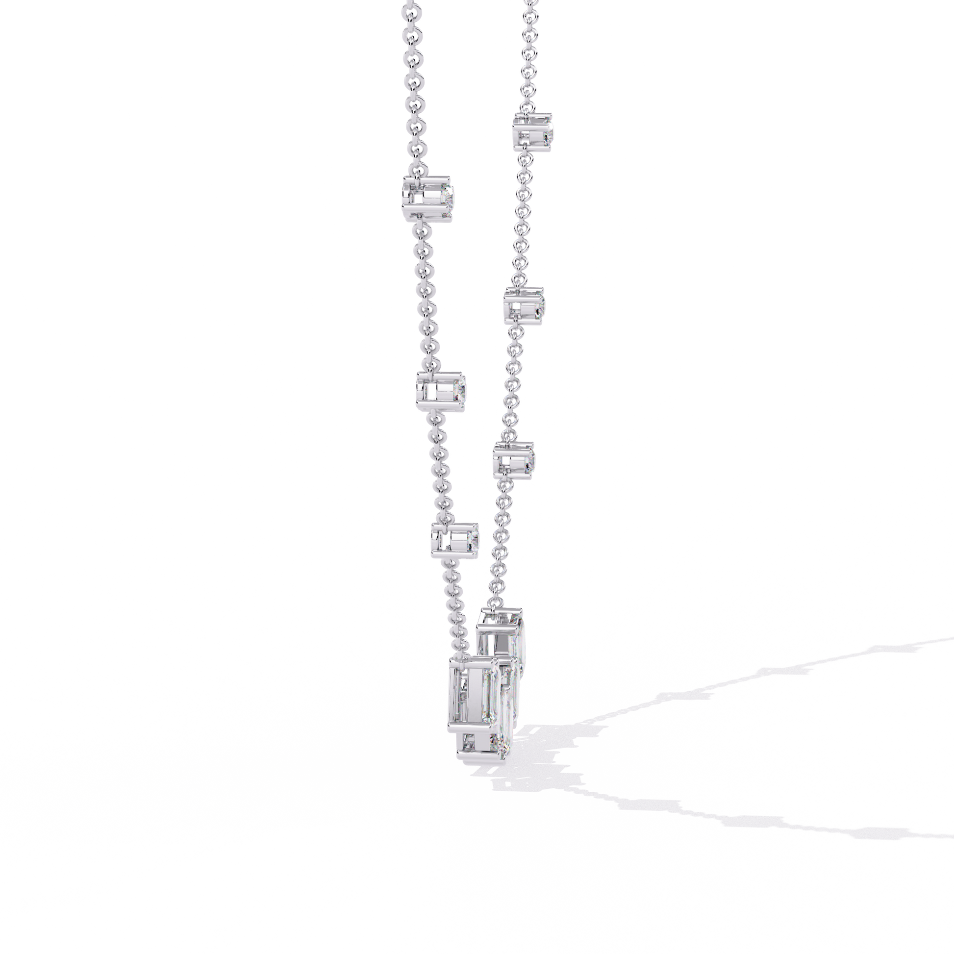 White Gold / Moissanite, White Gold / Lab Grown