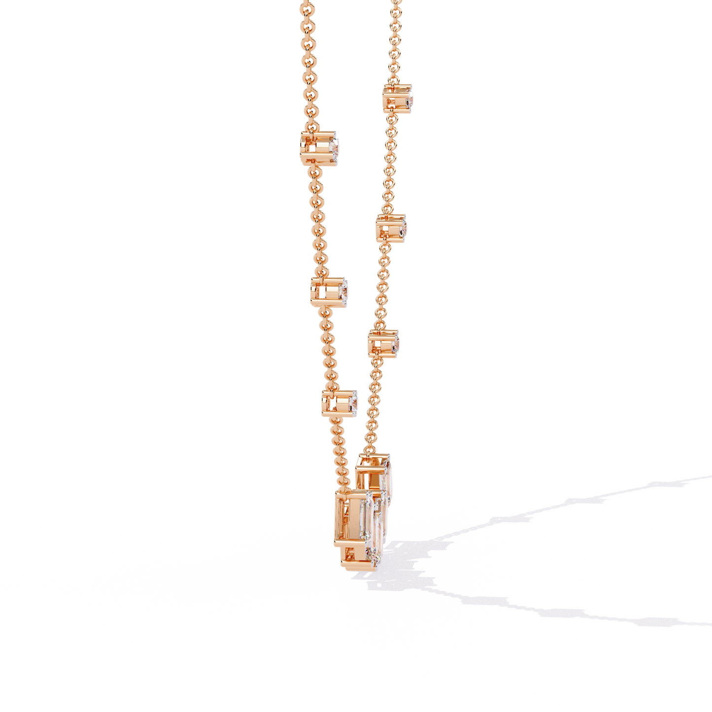 rose gold / moissanite, rose gold / lab grown