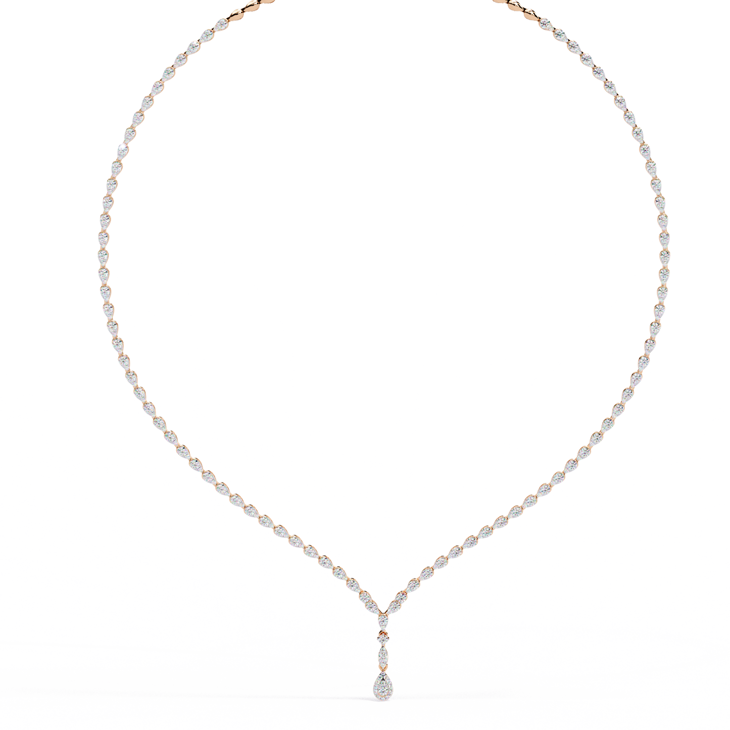 rose gold / moissanite, rose gold / lab grown