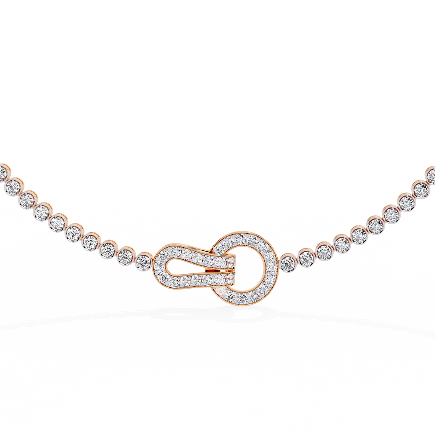 rose gold / moissanite, rose gold / lab grown