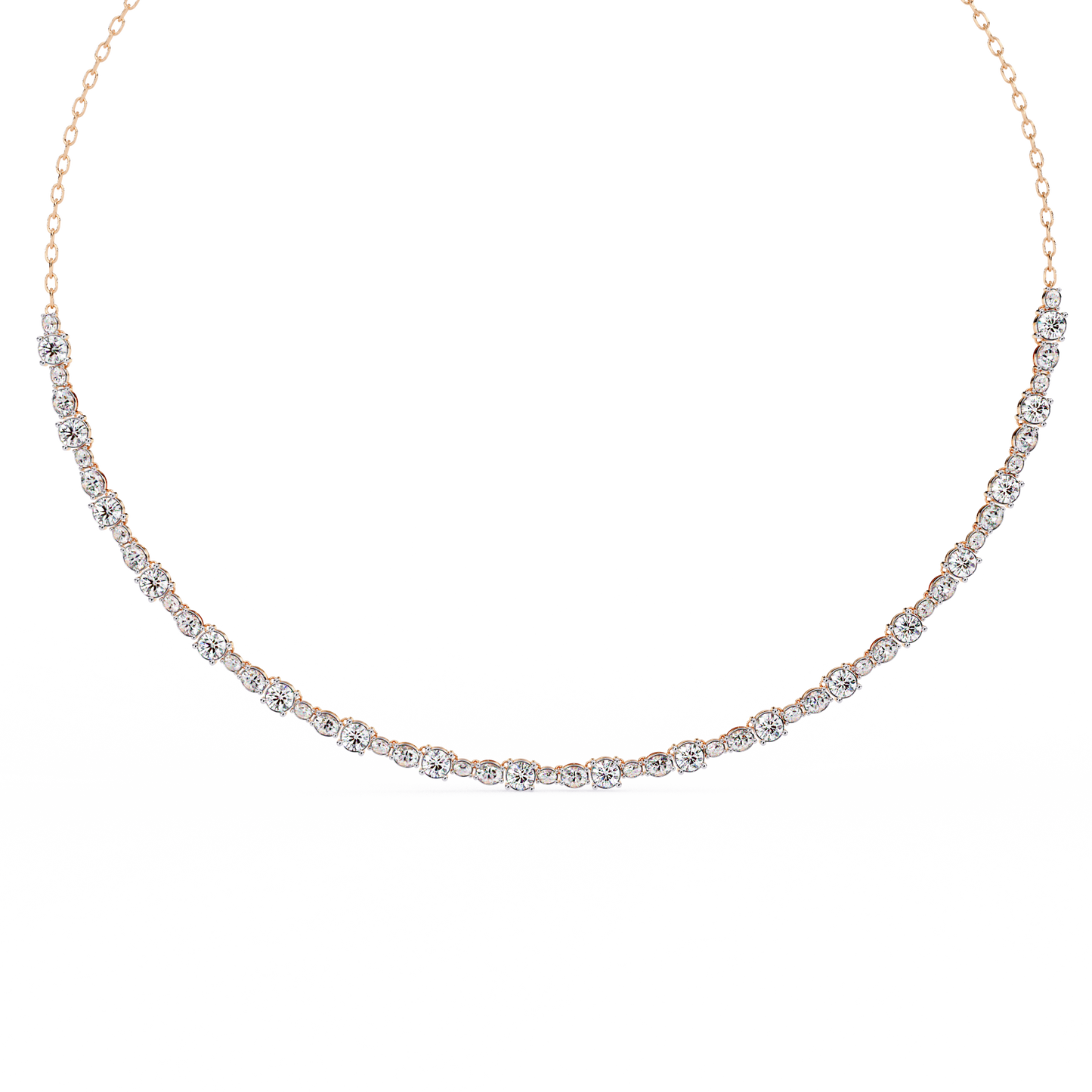 rose gold / moissanite, rose gold / lab grown