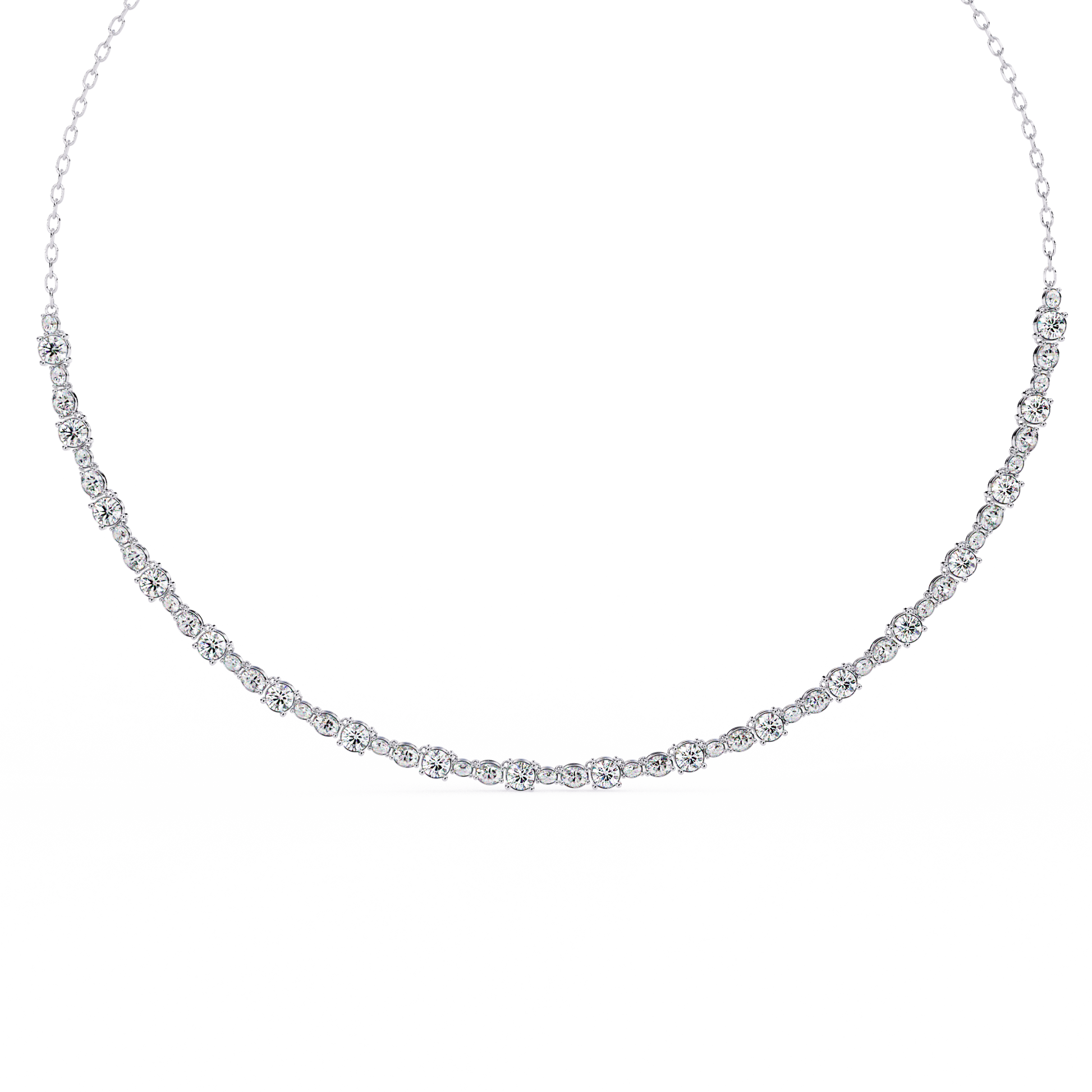 White Gold / Moissanite, White Gold / Lab Grown