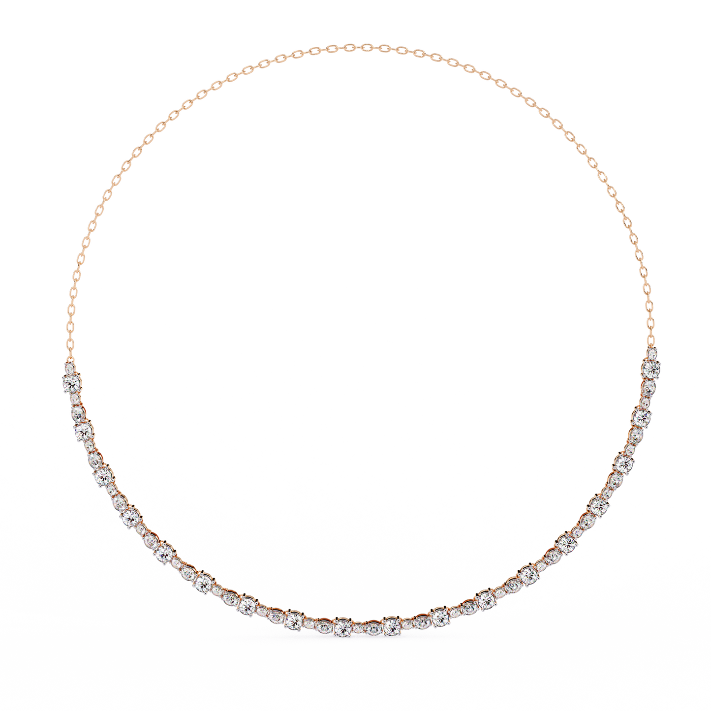 rose gold / moissanite, rose gold / lab grown