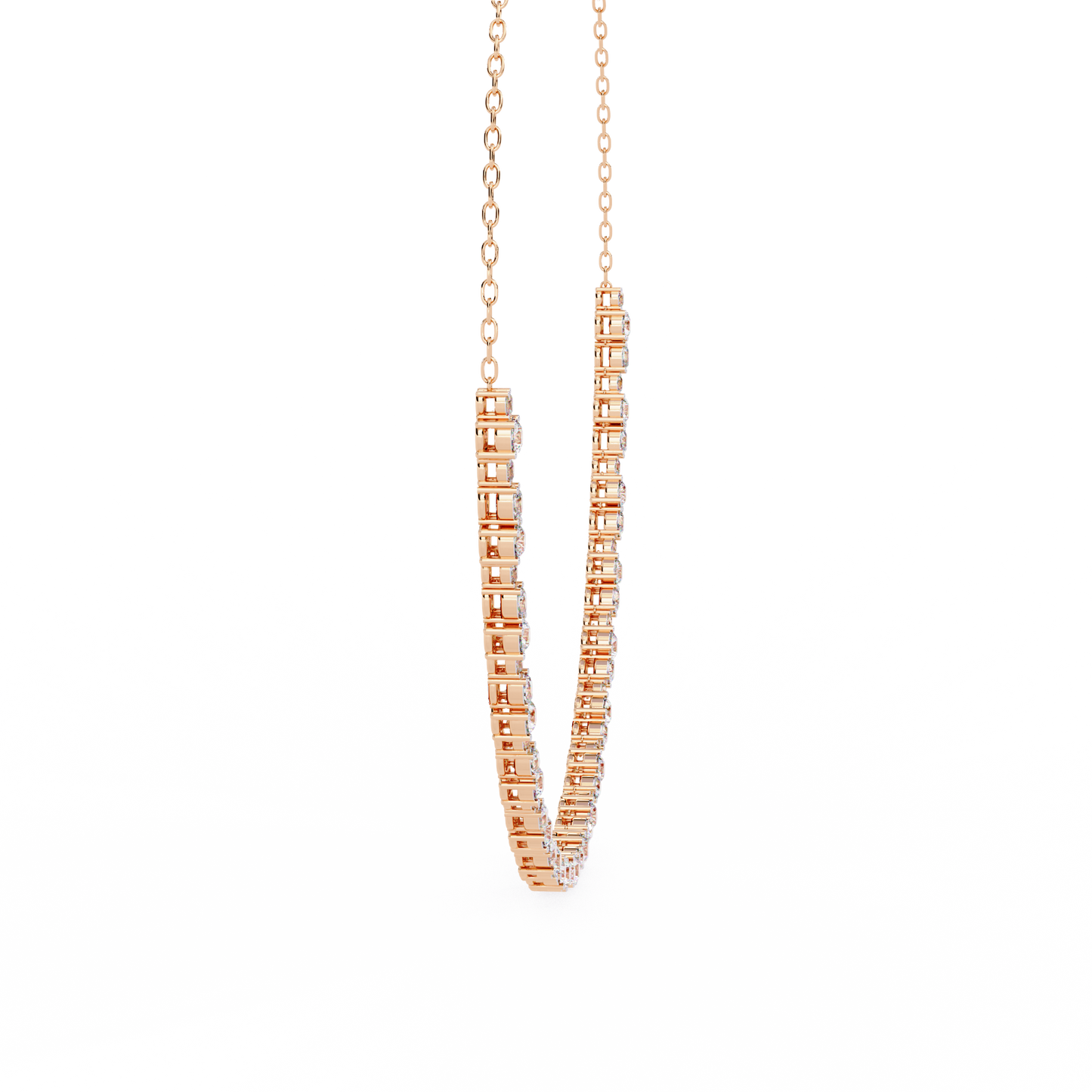 rose gold / moissanite, rose gold / lab grown