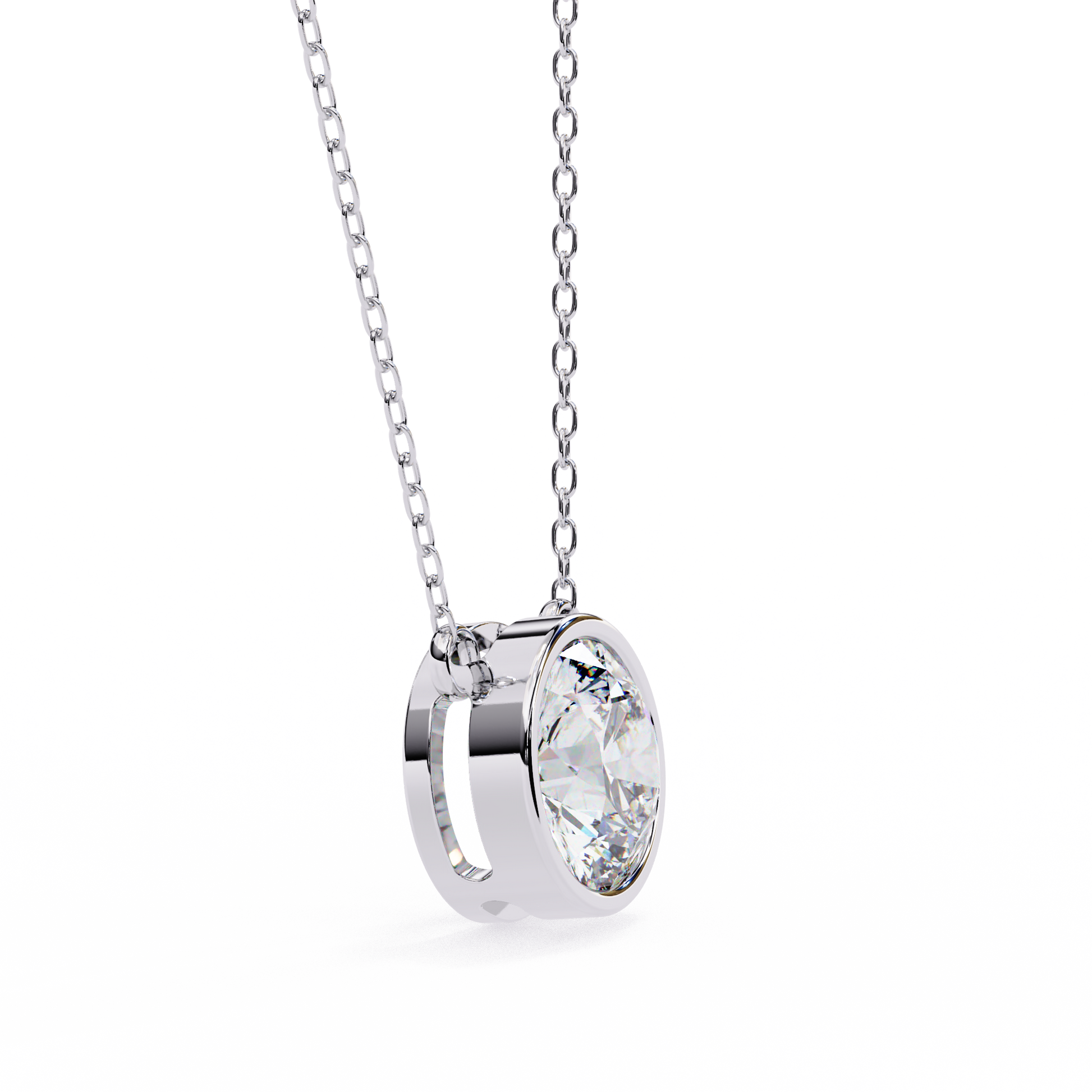 White Gold / Moissanite, White Gold / Lab Grown