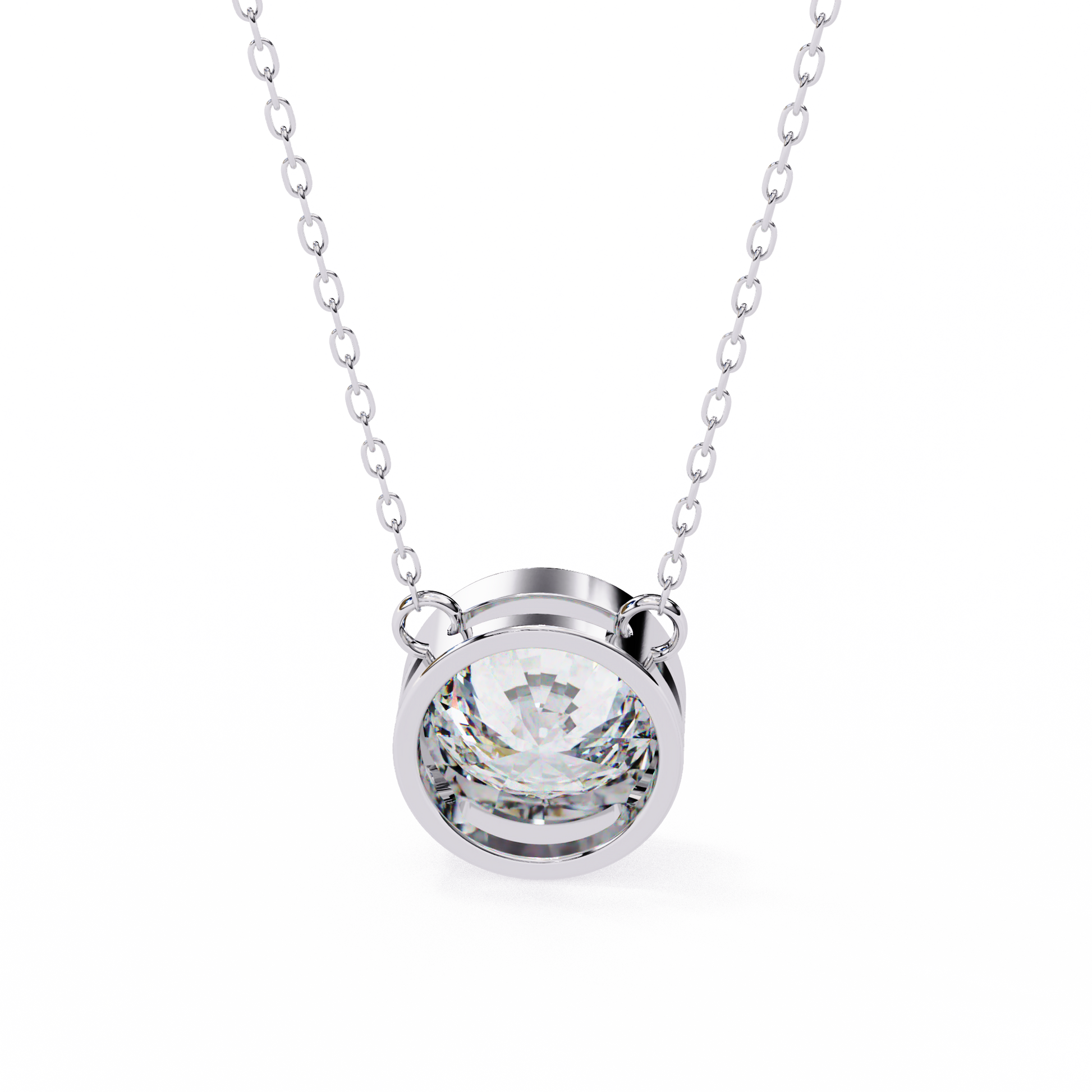 White Gold / Moissanite, White Gold / Lab Grown