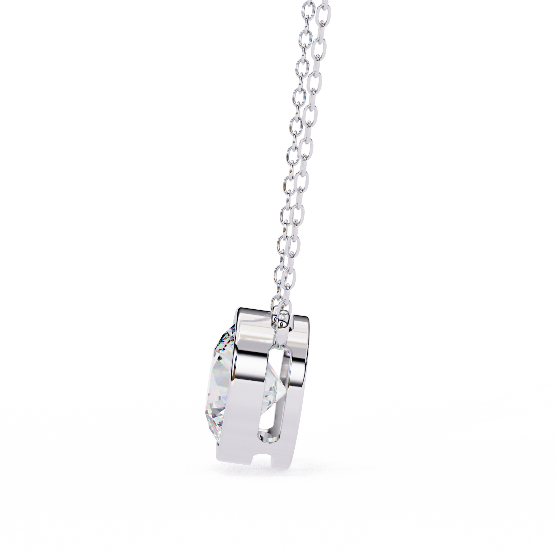 White Gold / Moissanite, White Gold / Lab Grown