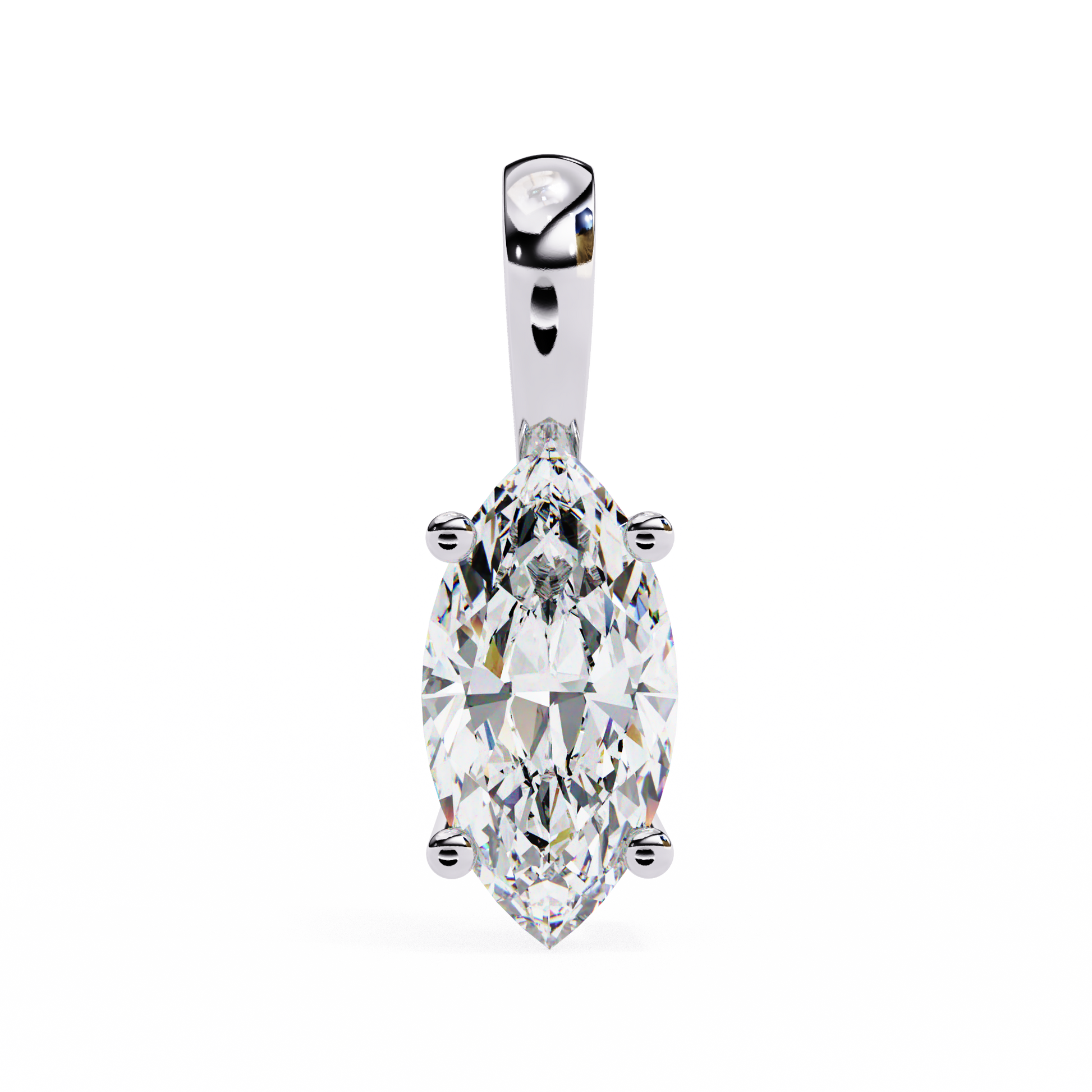 White Gold / Moissanite, White Gold / Lab Grown