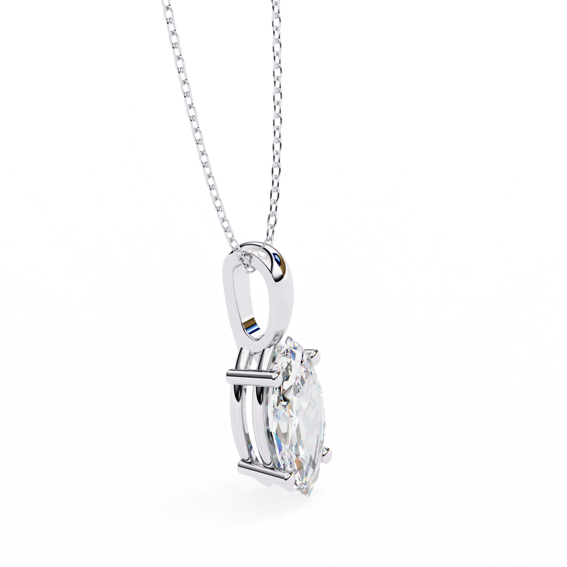White Gold / Moissanite, White Gold / Lab Grown