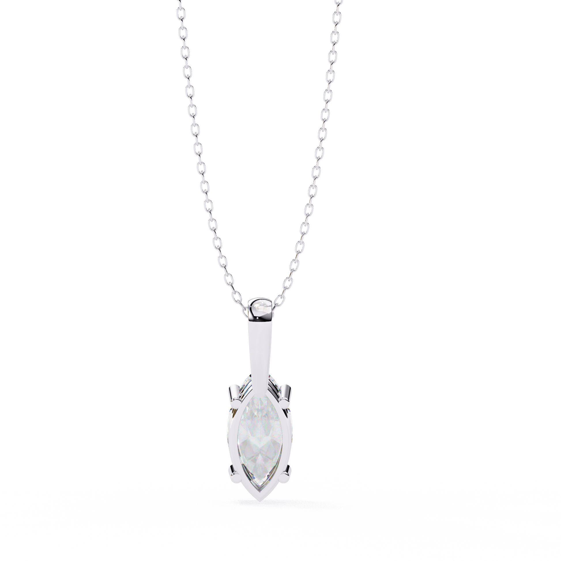 White Gold / Moissanite, White Gold / Lab Grown