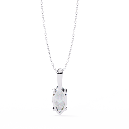 White Gold / Moissanite, White Gold / Lab Grown