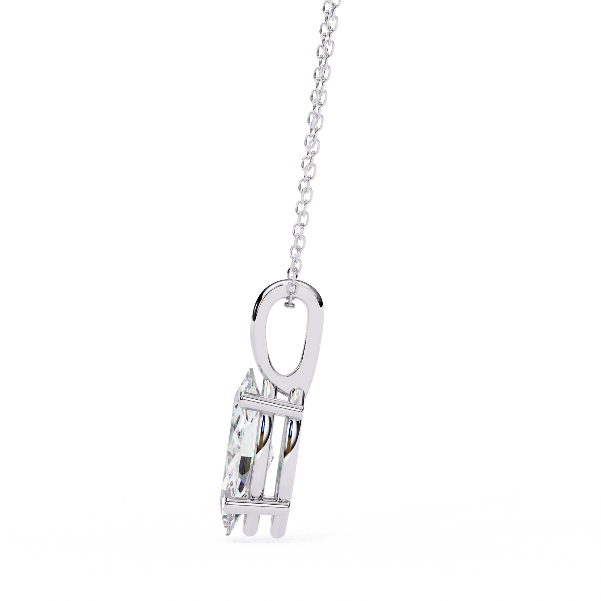 White Gold / Moissanite, White Gold / Lab Grown