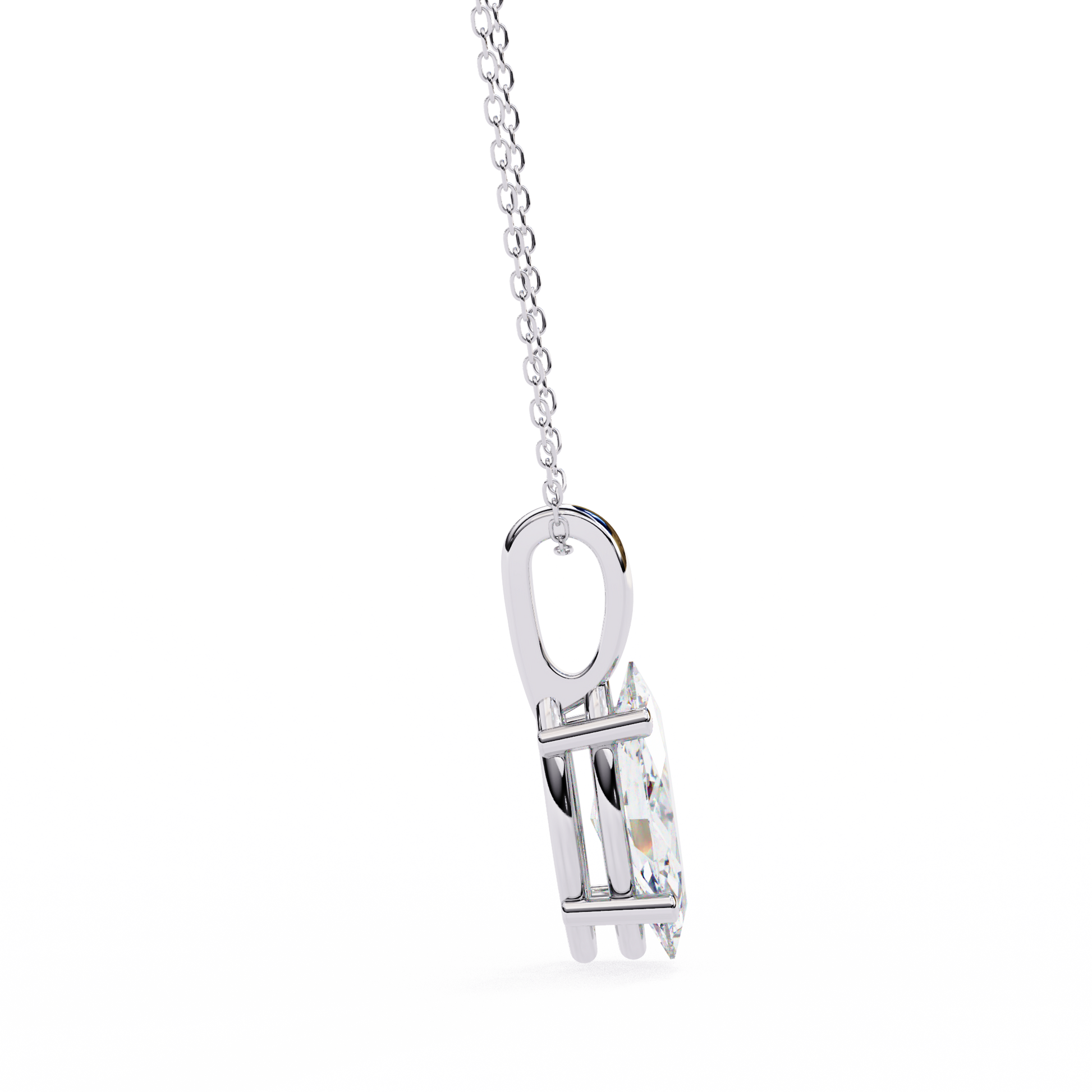 White Gold / Moissanite, White Gold / Lab Grown