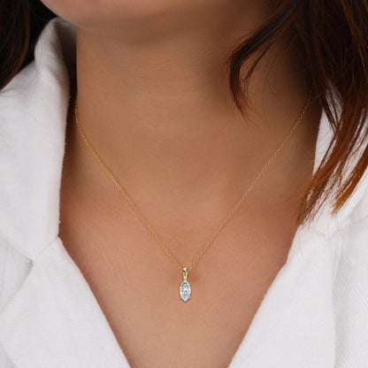 1.00 CT Marquise Diamond Pendant Elegant Necklace