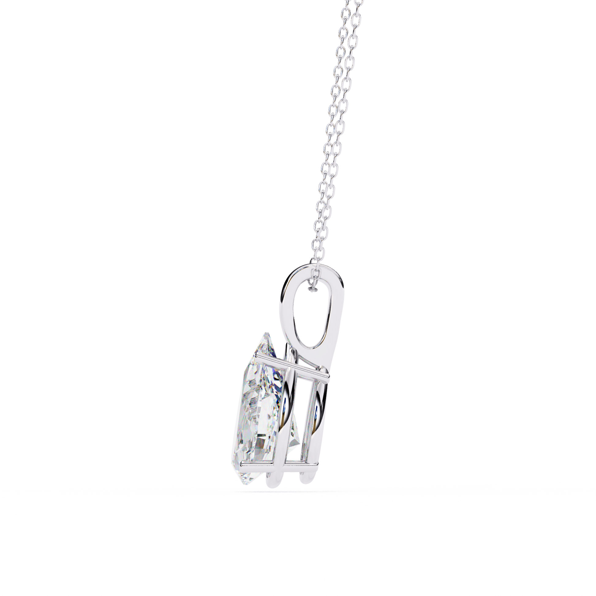 White Gold / Moissanite, White Gold / Lab Grown