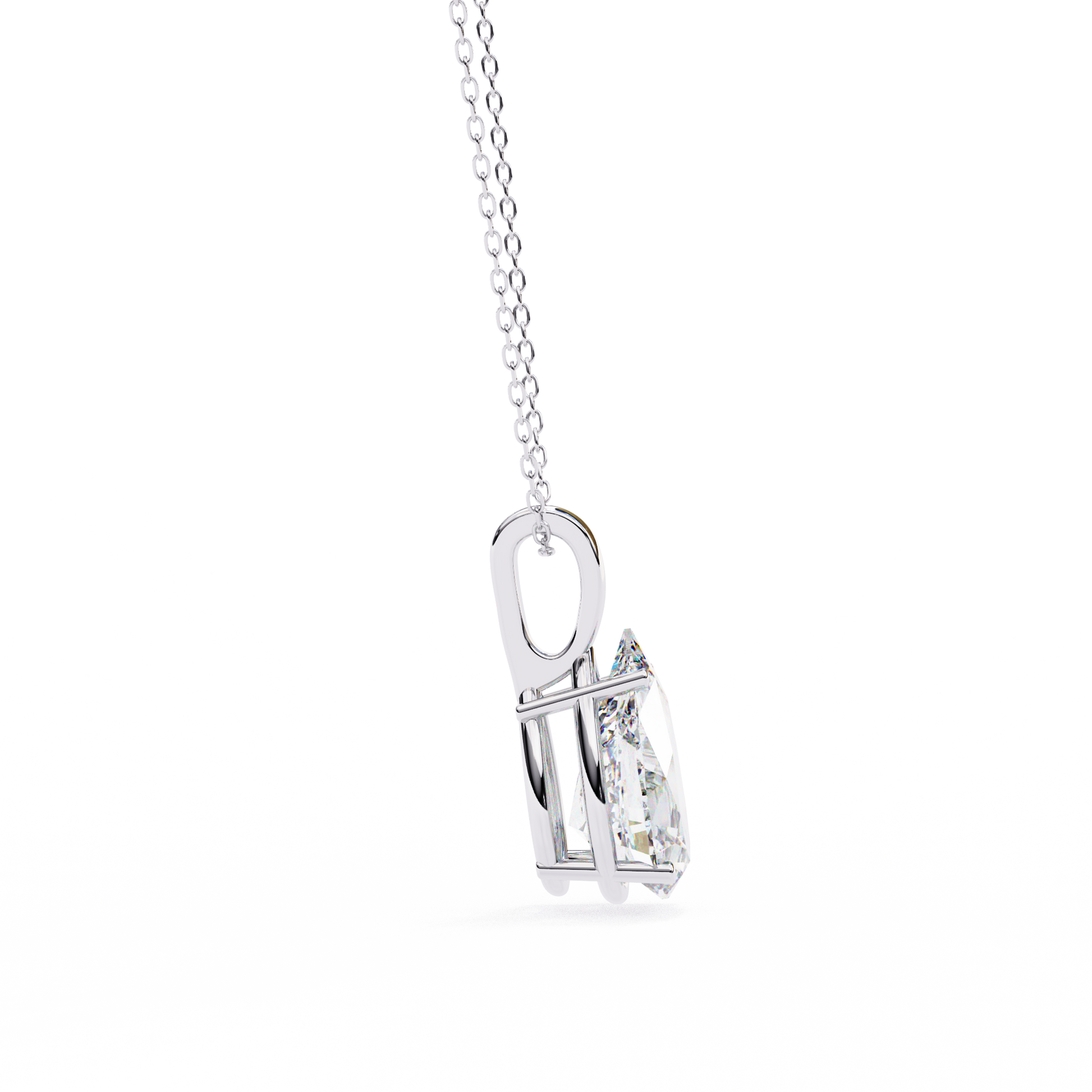 White Gold / Moissanite, White Gold / Lab Grown