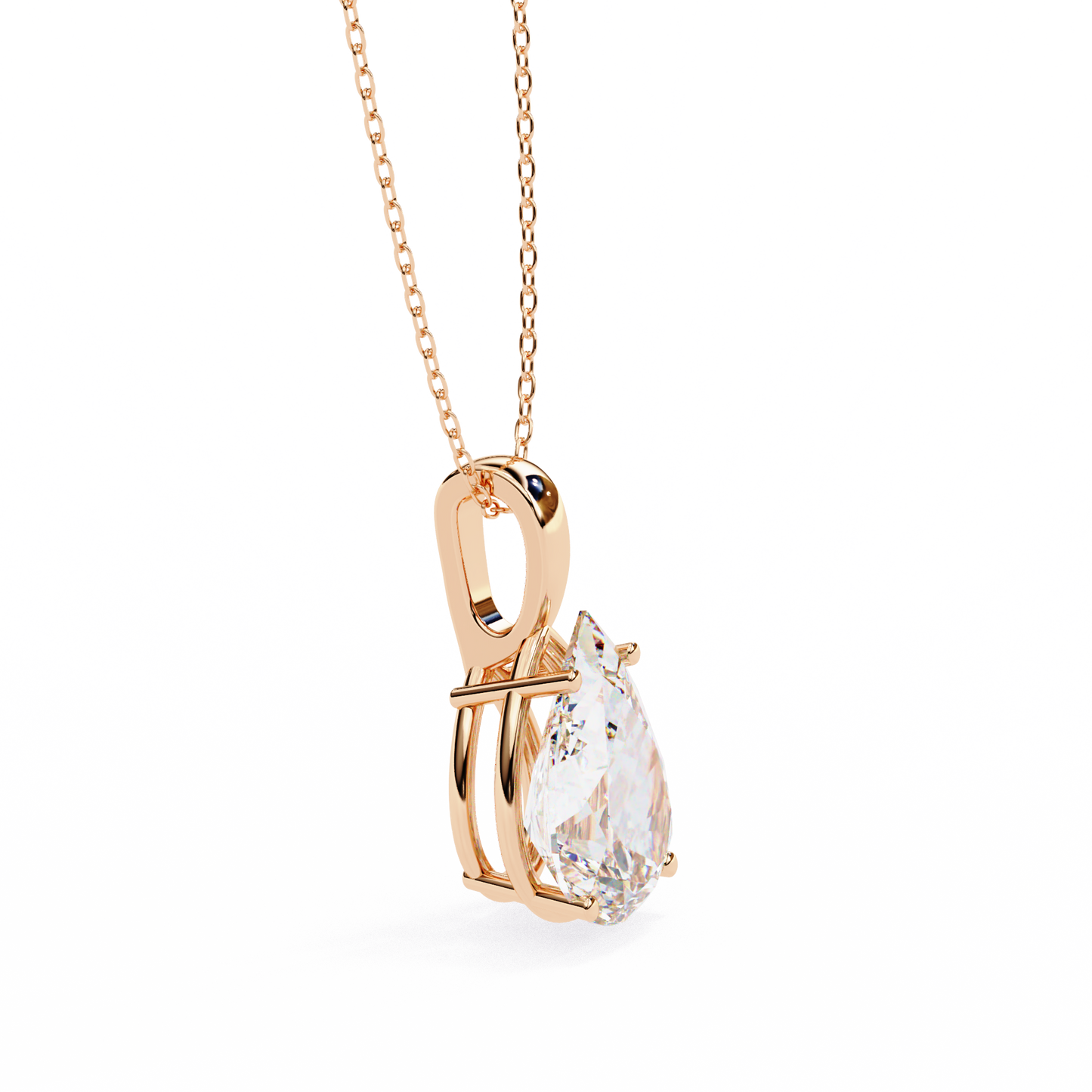 rose gold / moissanite, rose gold / lab grown