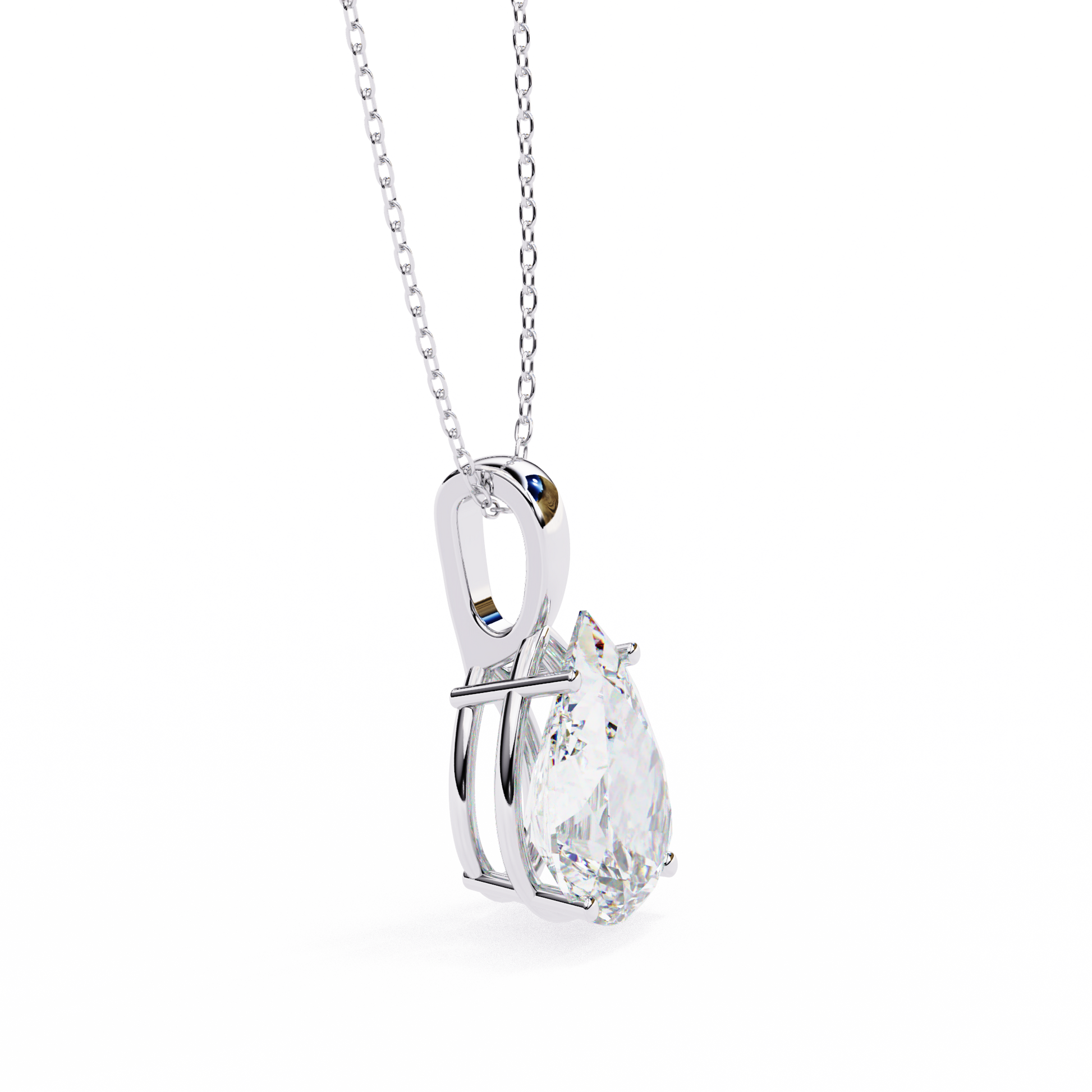 White Gold / Moissanite, White Gold / Lab Grown