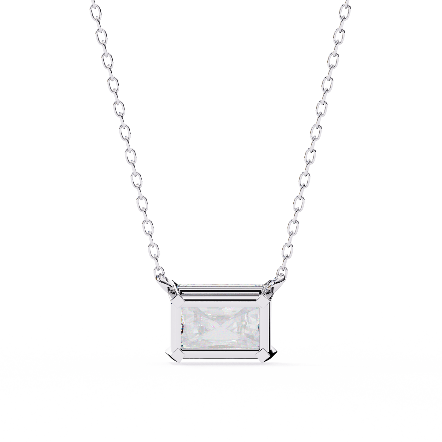 white gold / moissanite, white gold / lab grown