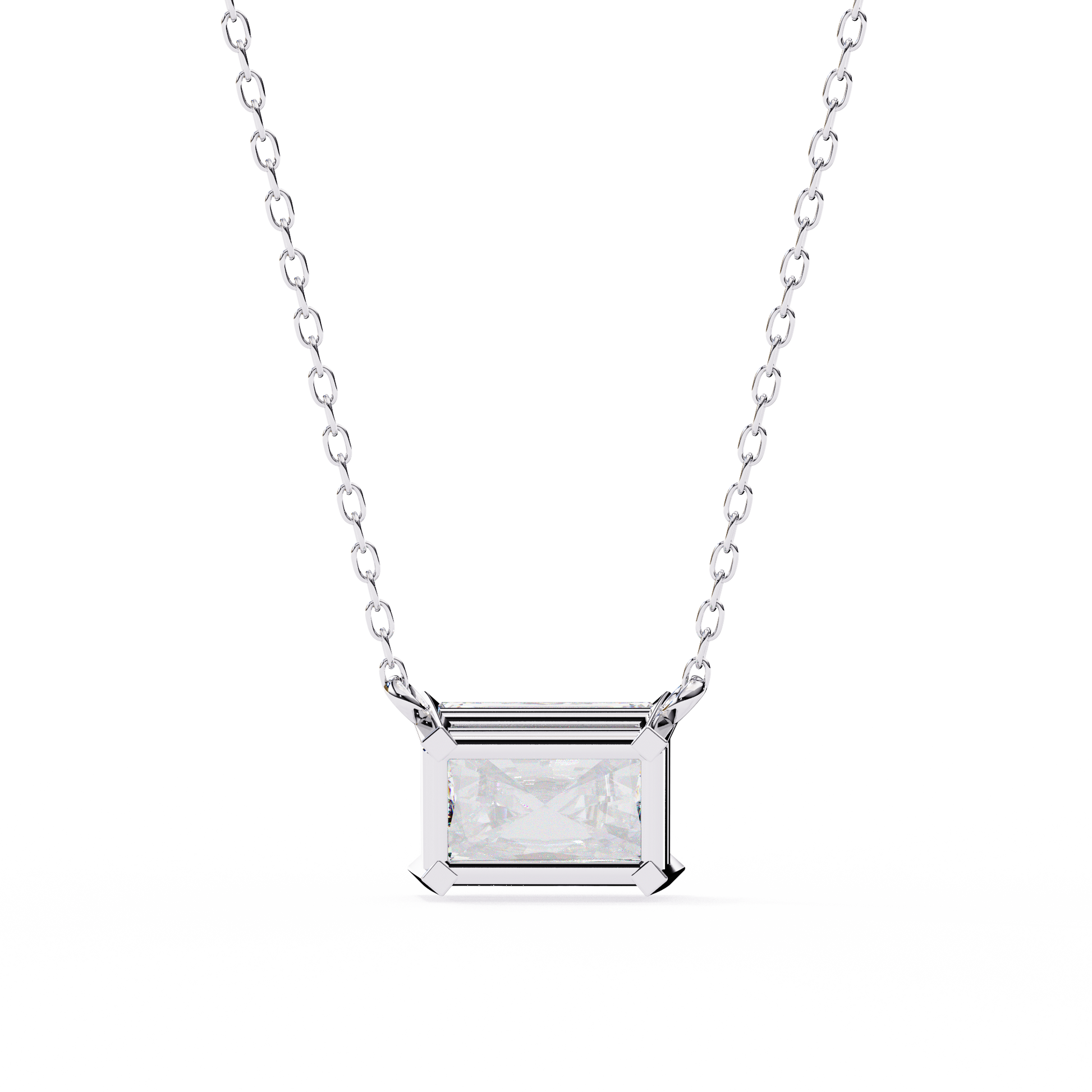 White Gold / Moissanite, White Gold / Lab Grown