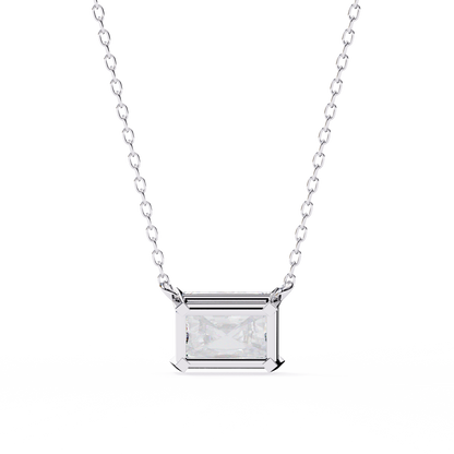 White Gold / Moissanite, White Gold / Lab Grown