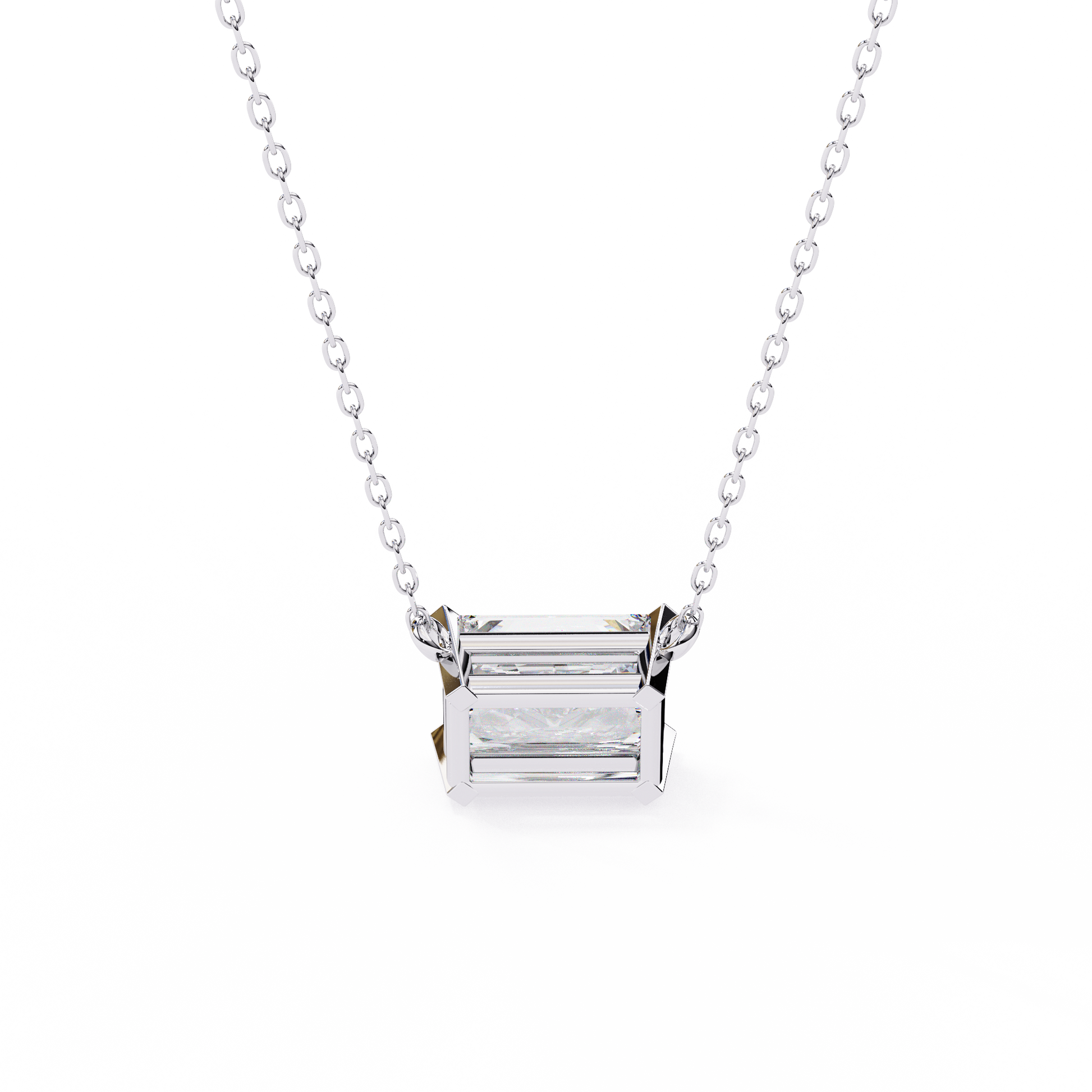 White Gold / Moissanite, White Gold / Lab Grown