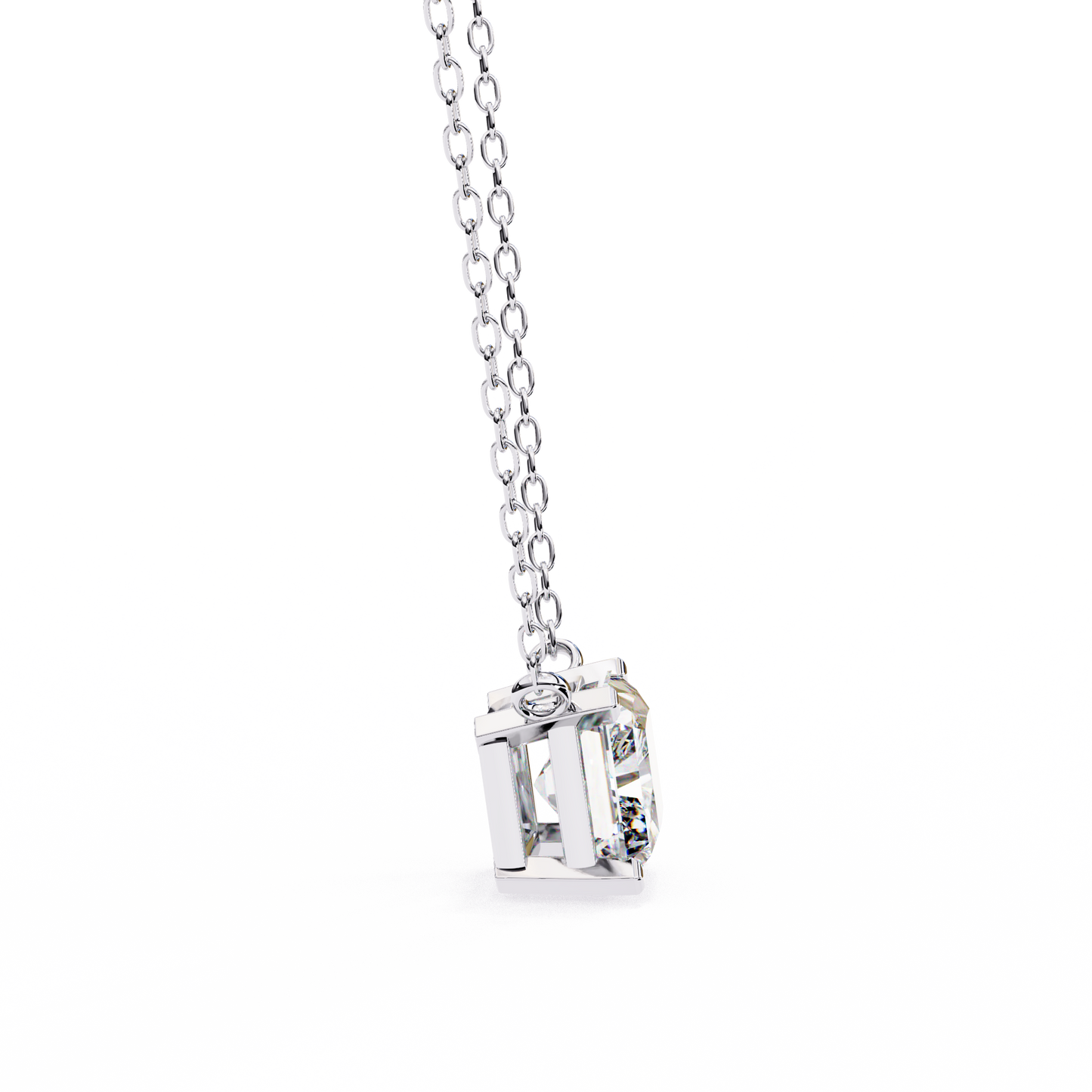 white gold / moissanite, white gold / lab grown
