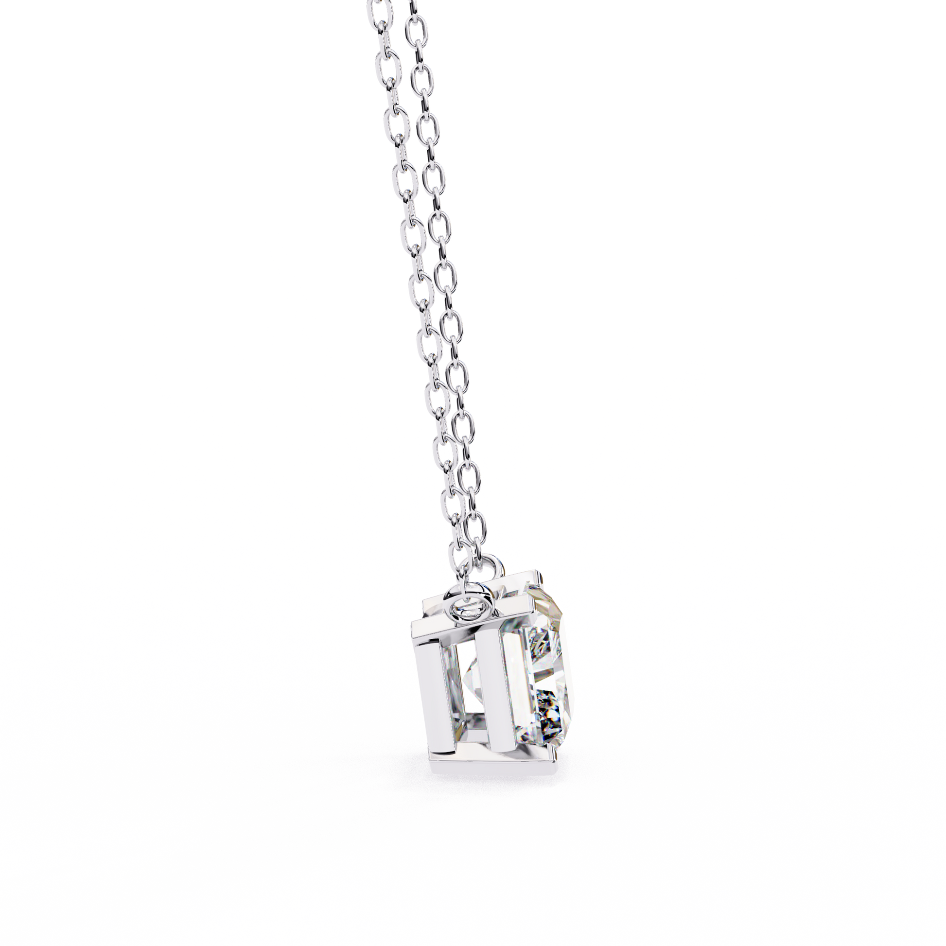 White Gold / Moissanite, White Gold / Lab Grown