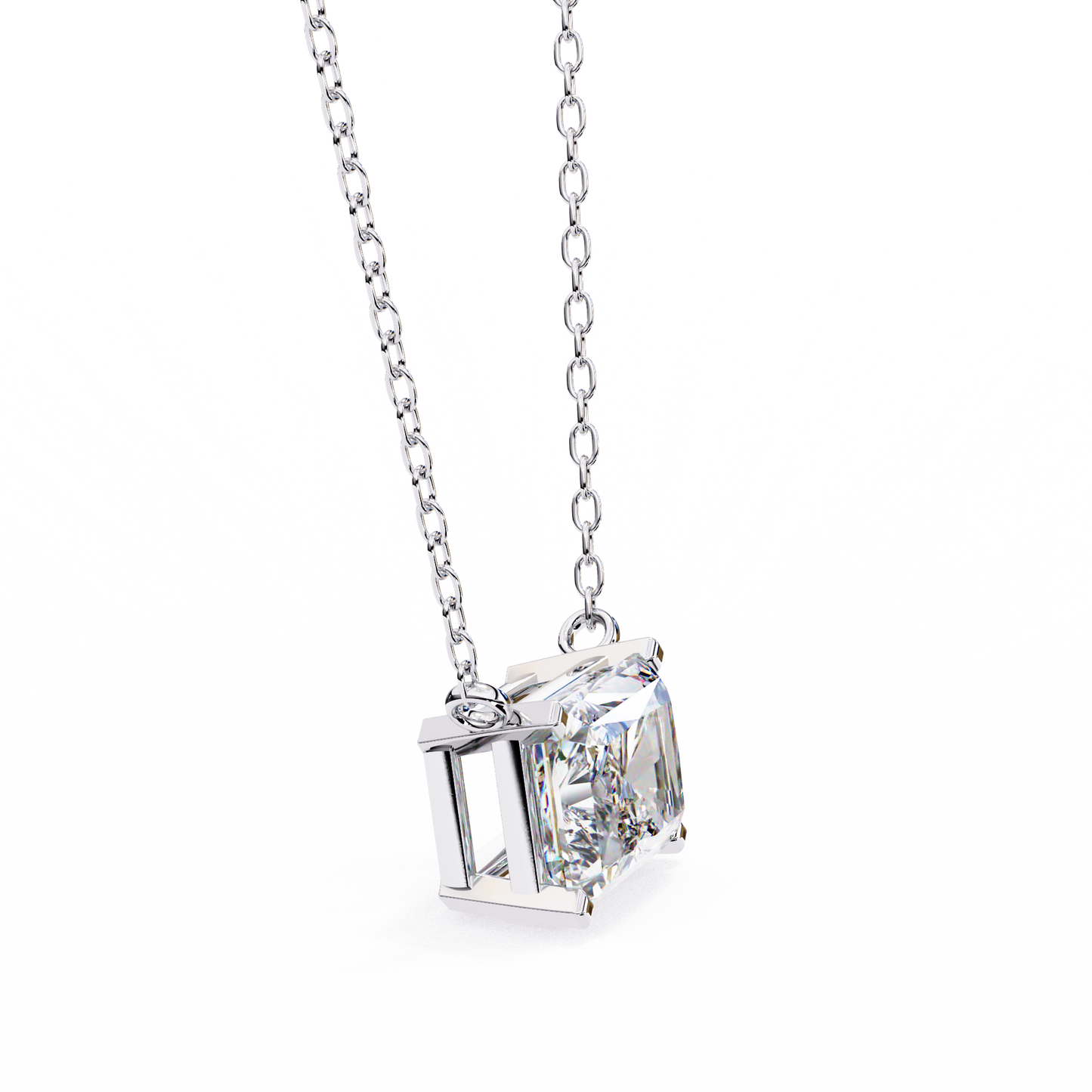 white gold / moissanite, white gold / lab grown