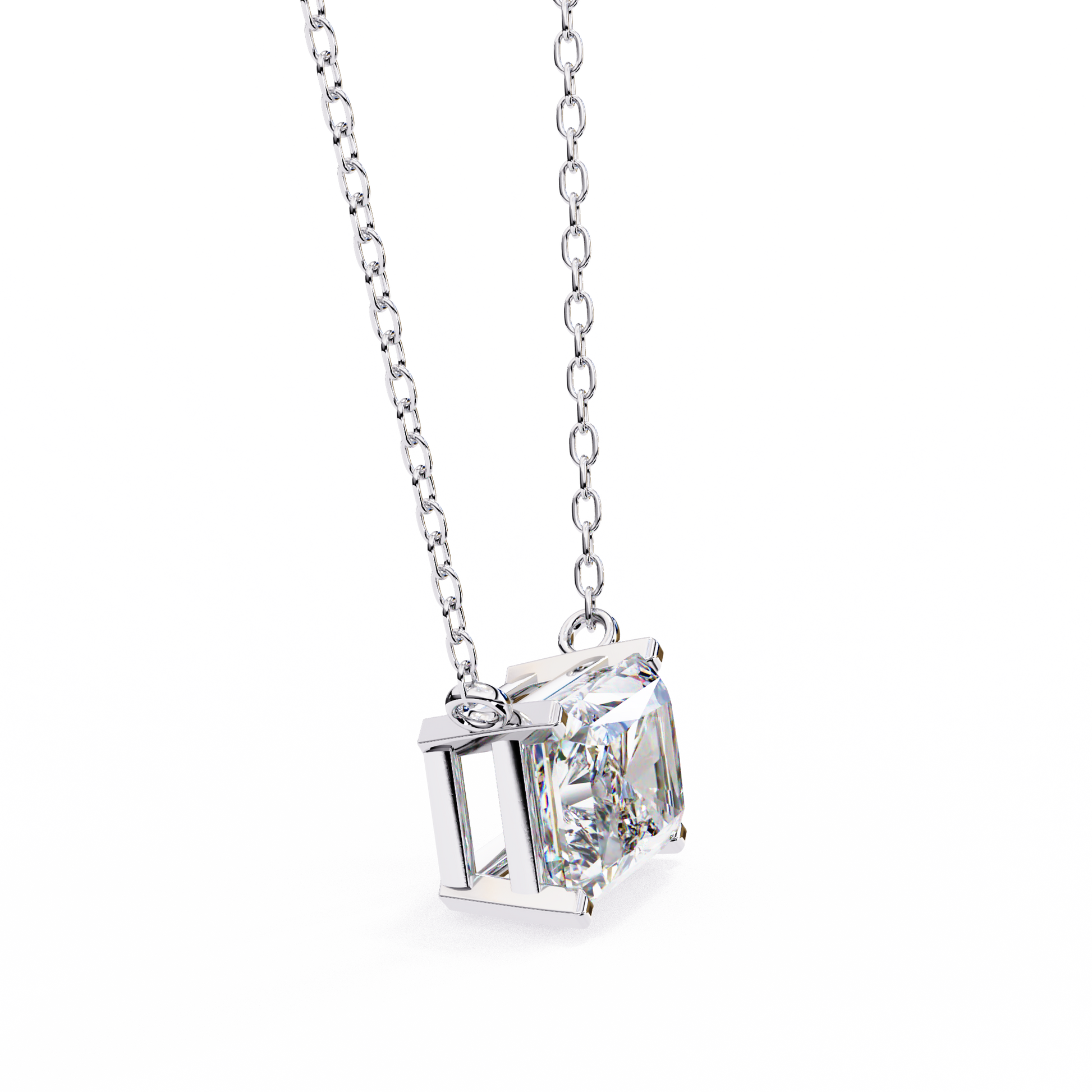 White Gold / Moissanite, White Gold / Lab Grown