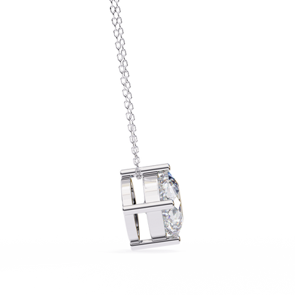 White Gold / Moissanite, White Gold / Lab Grown