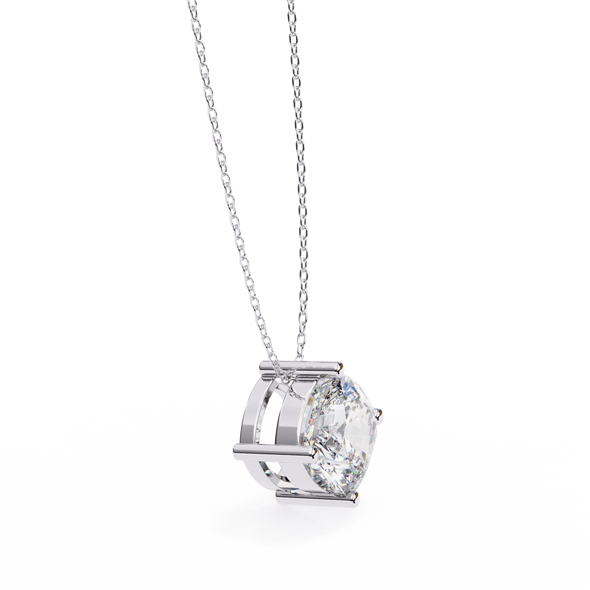 White Gold / Moissanite, White Gold / Lab Grown