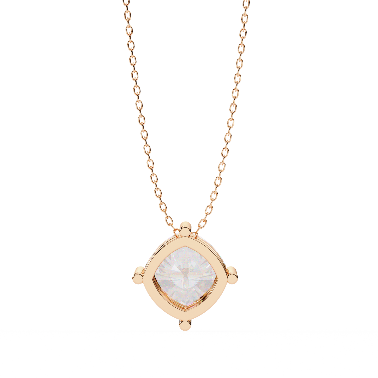 rose gold / moissanite, rose gold / lab grown