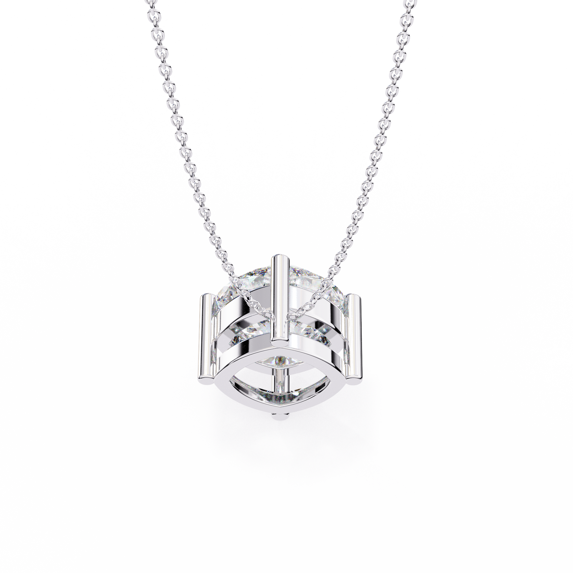 White Gold / Moissanite, White Gold / Lab Grown