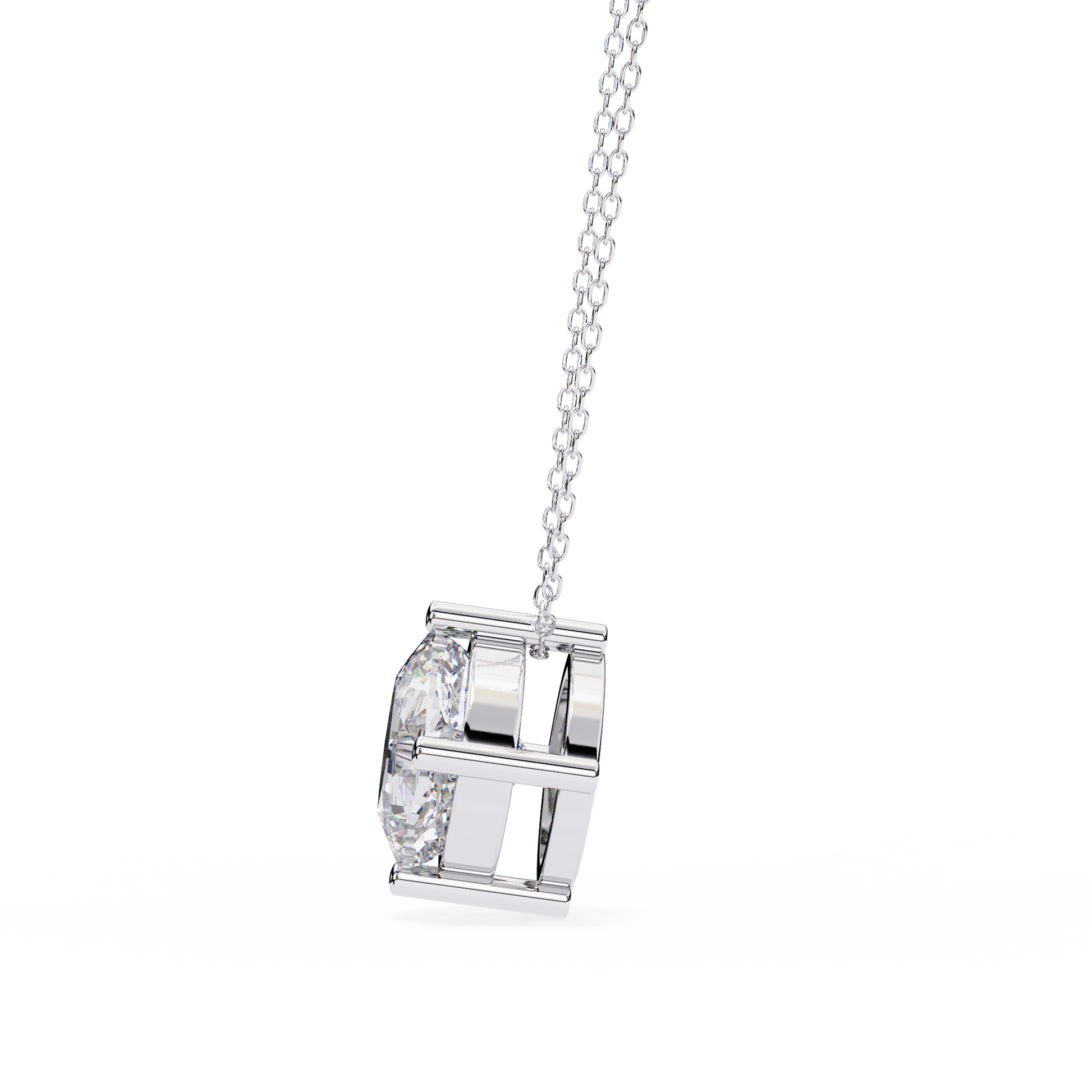 White Gold / Moissanite, White Gold / Lab Grown