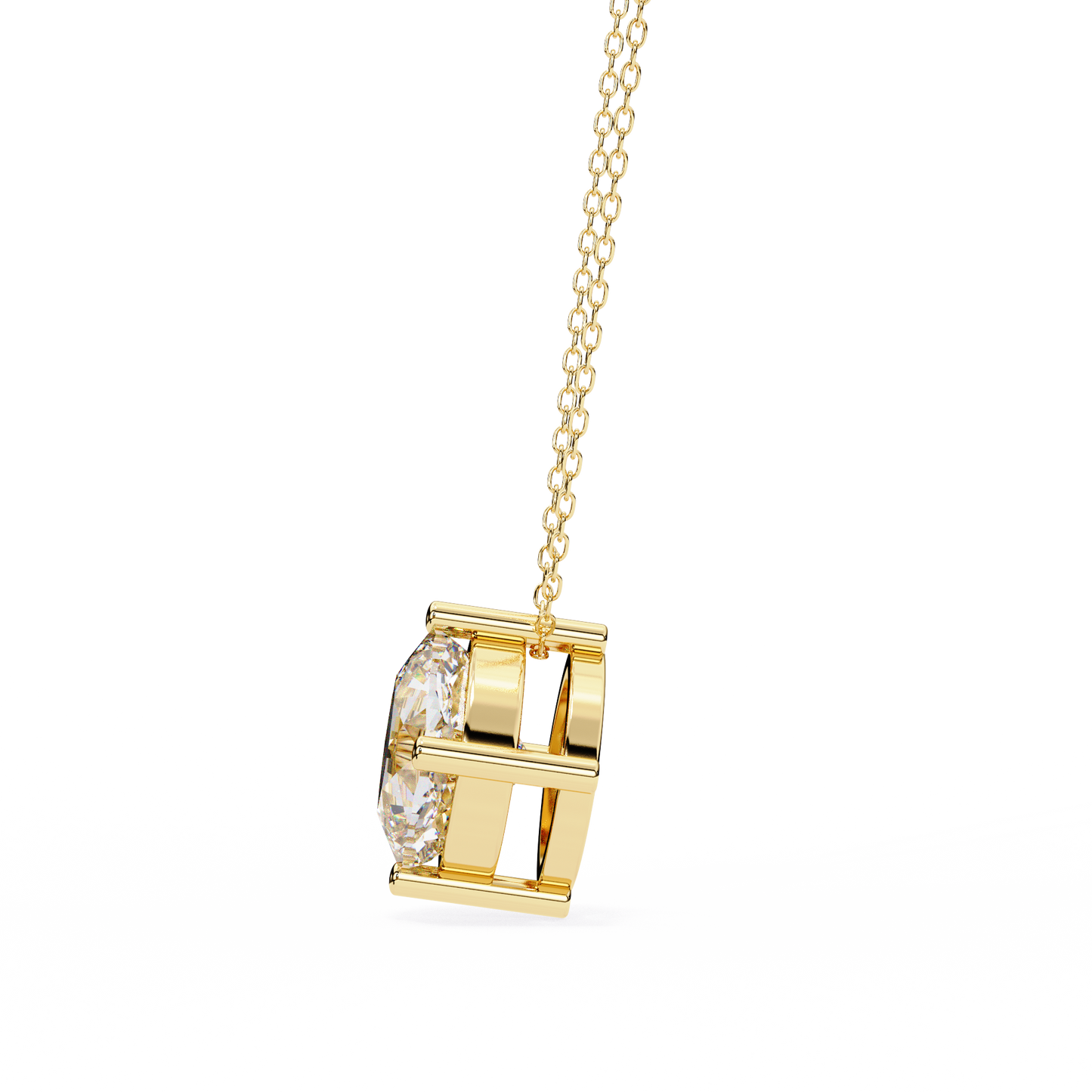 yellow gold / moissanite, yellow gold / lab grown