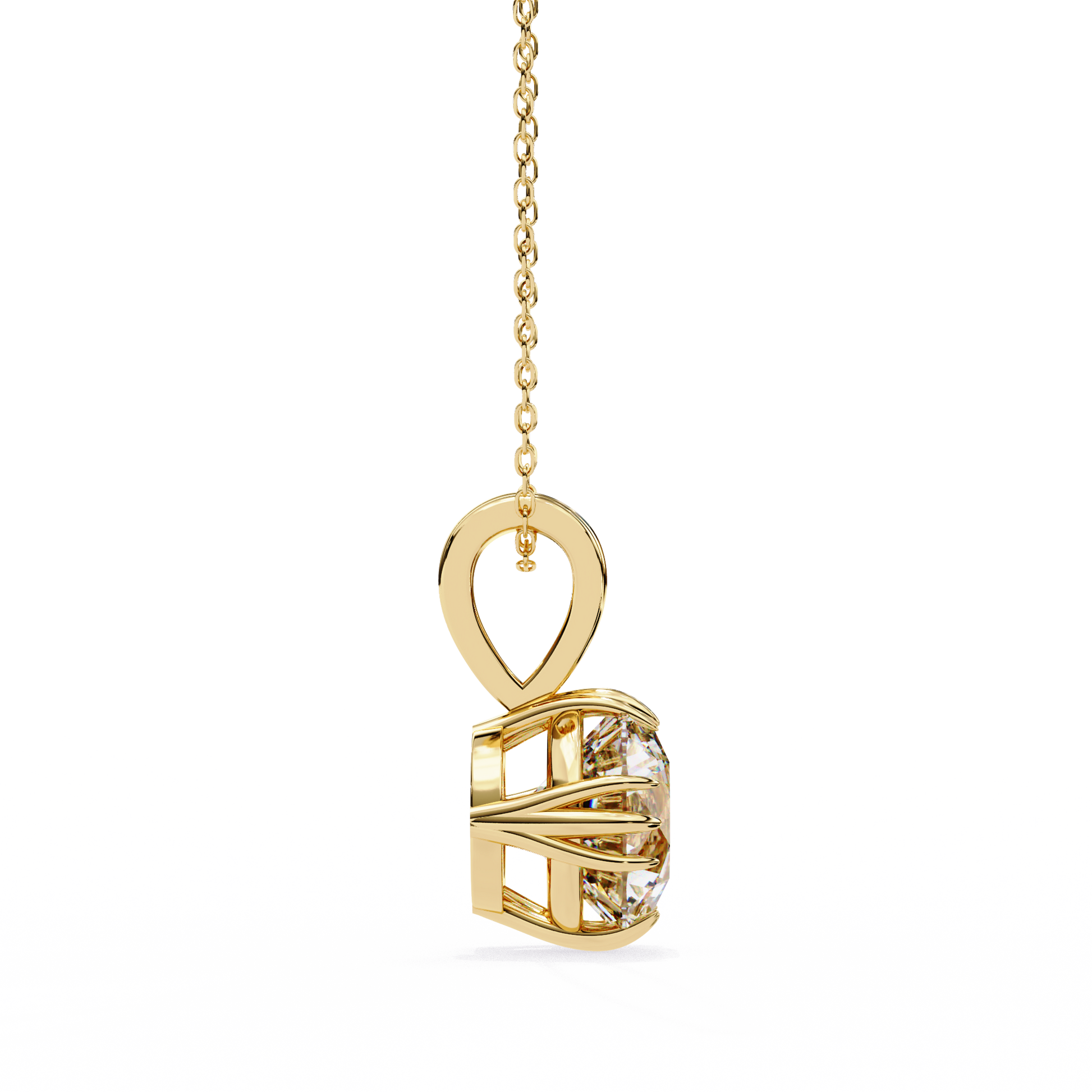 Yellow Gold / Moissanite, Yellow Gold / Lab Grown