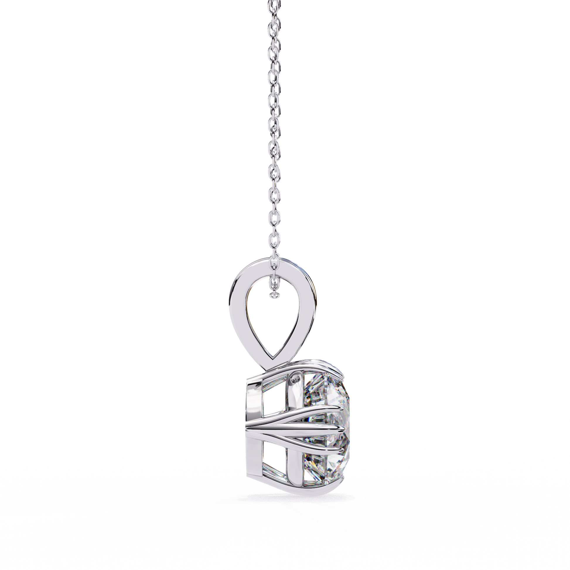 White Gold / Moissanite, White Gold / Lab Grown