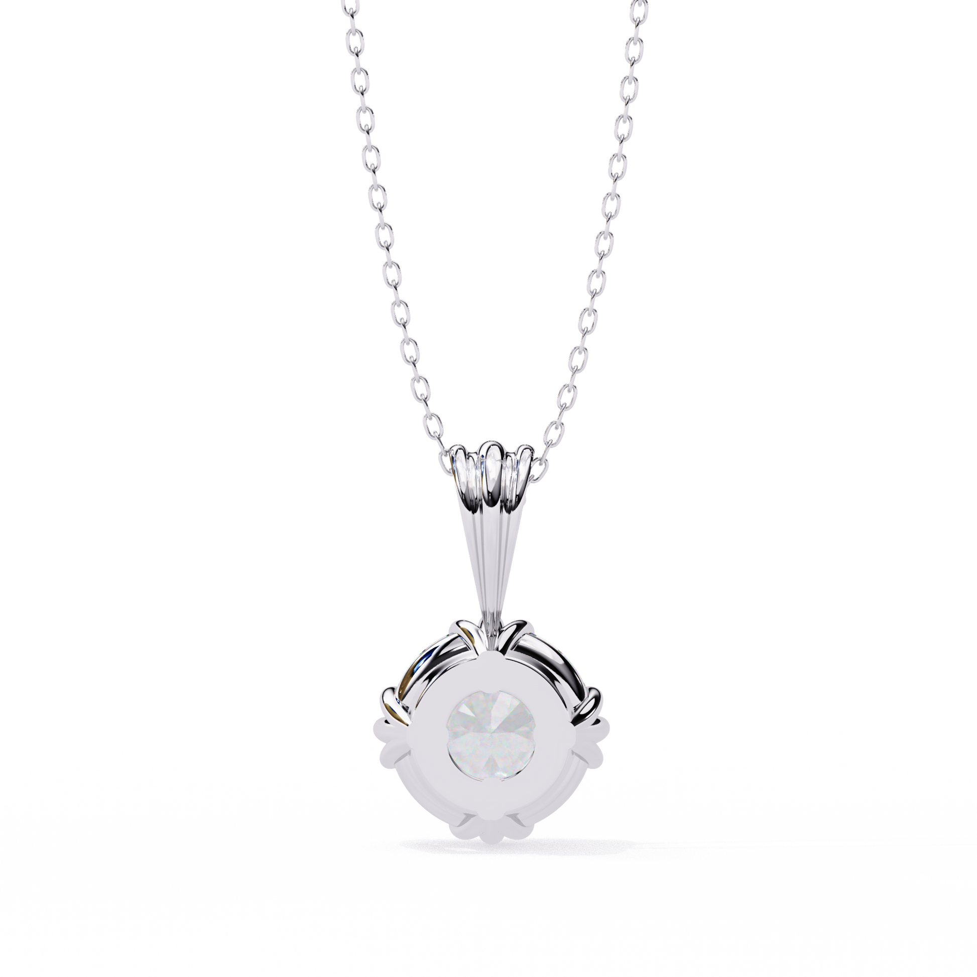 White Gold / Moissanite, White Gold / Lab Grown