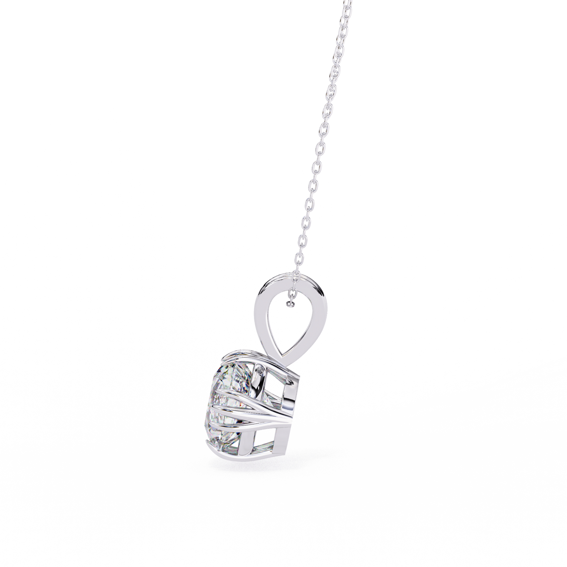 White Gold / Moissanite, White Gold / Lab Grown