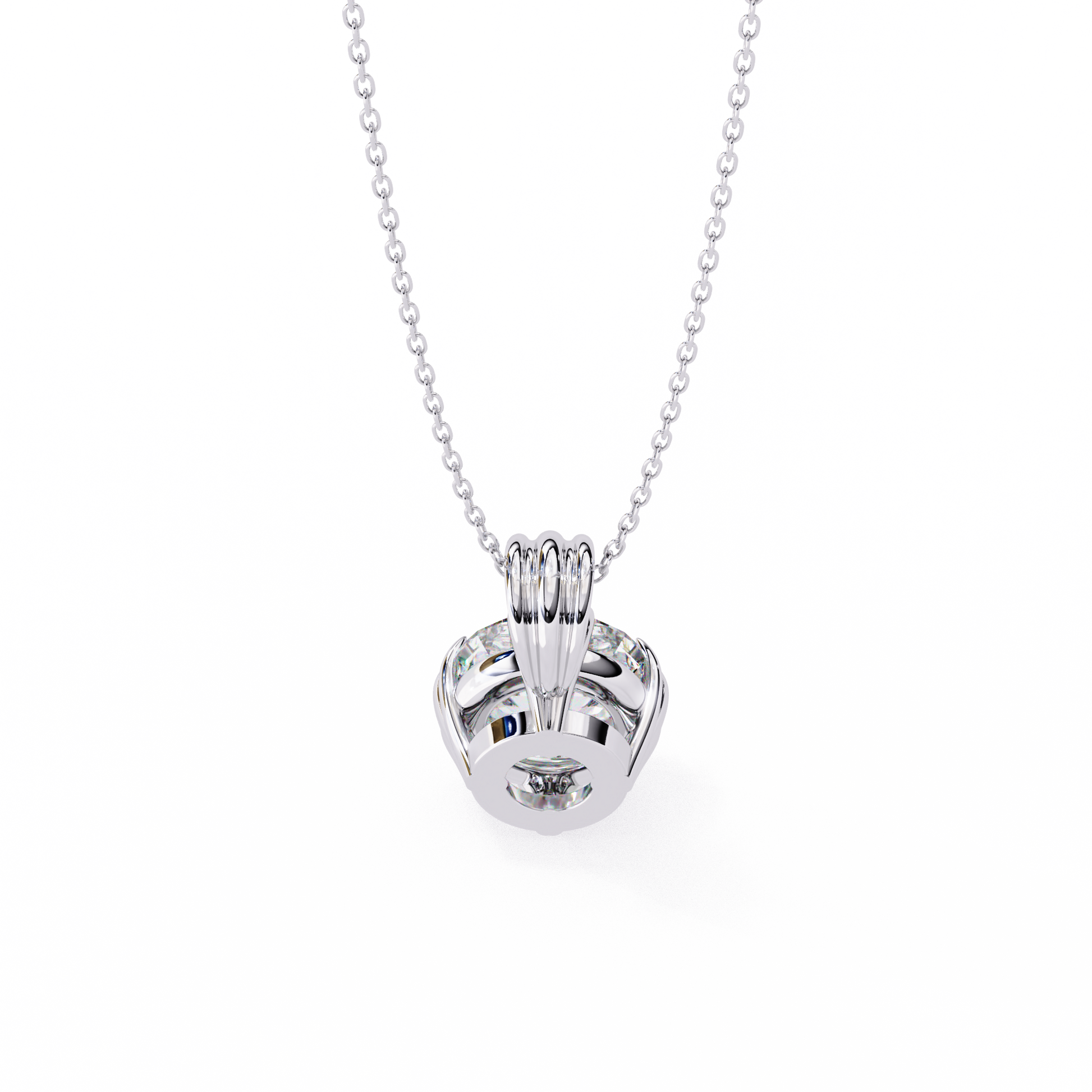 White Gold / Moissanite, White Gold / Lab Grown