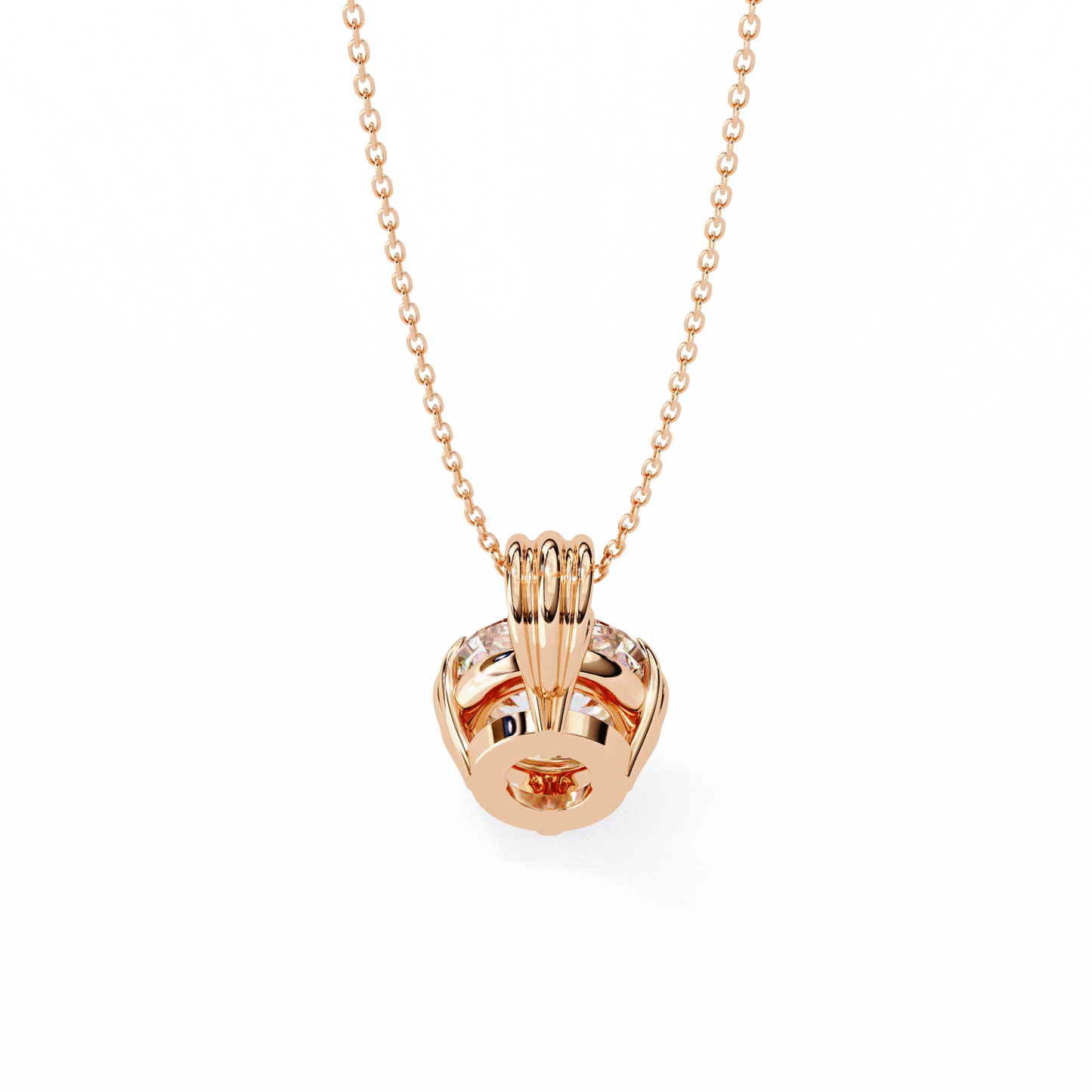 rose gold / moissanite, rose gold / lab grown