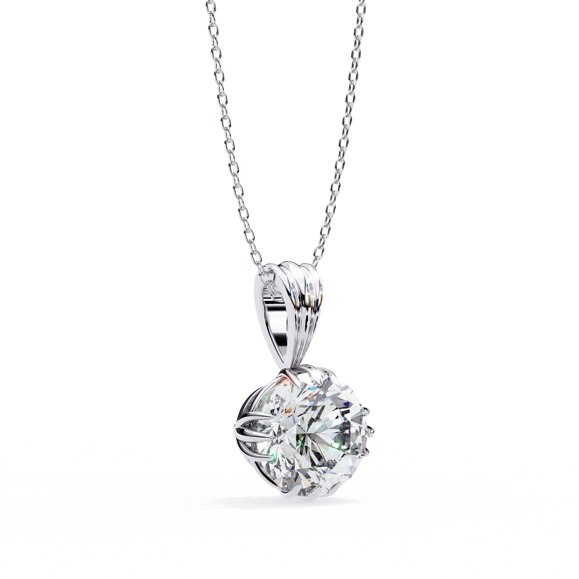 White Gold / Moissanite, White Gold / Lab Grown