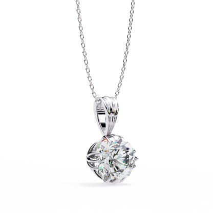 White Gold / Moissanite, White Gold / Lab Grown