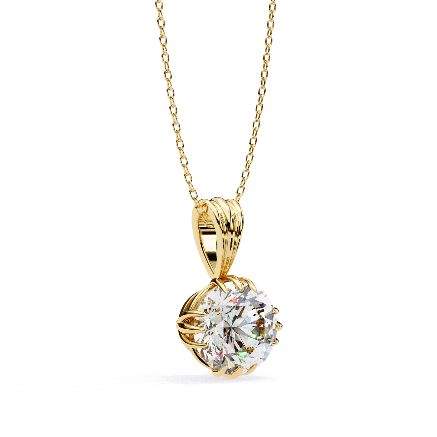 yellow gold / moissanite, yellow gold / lab grown