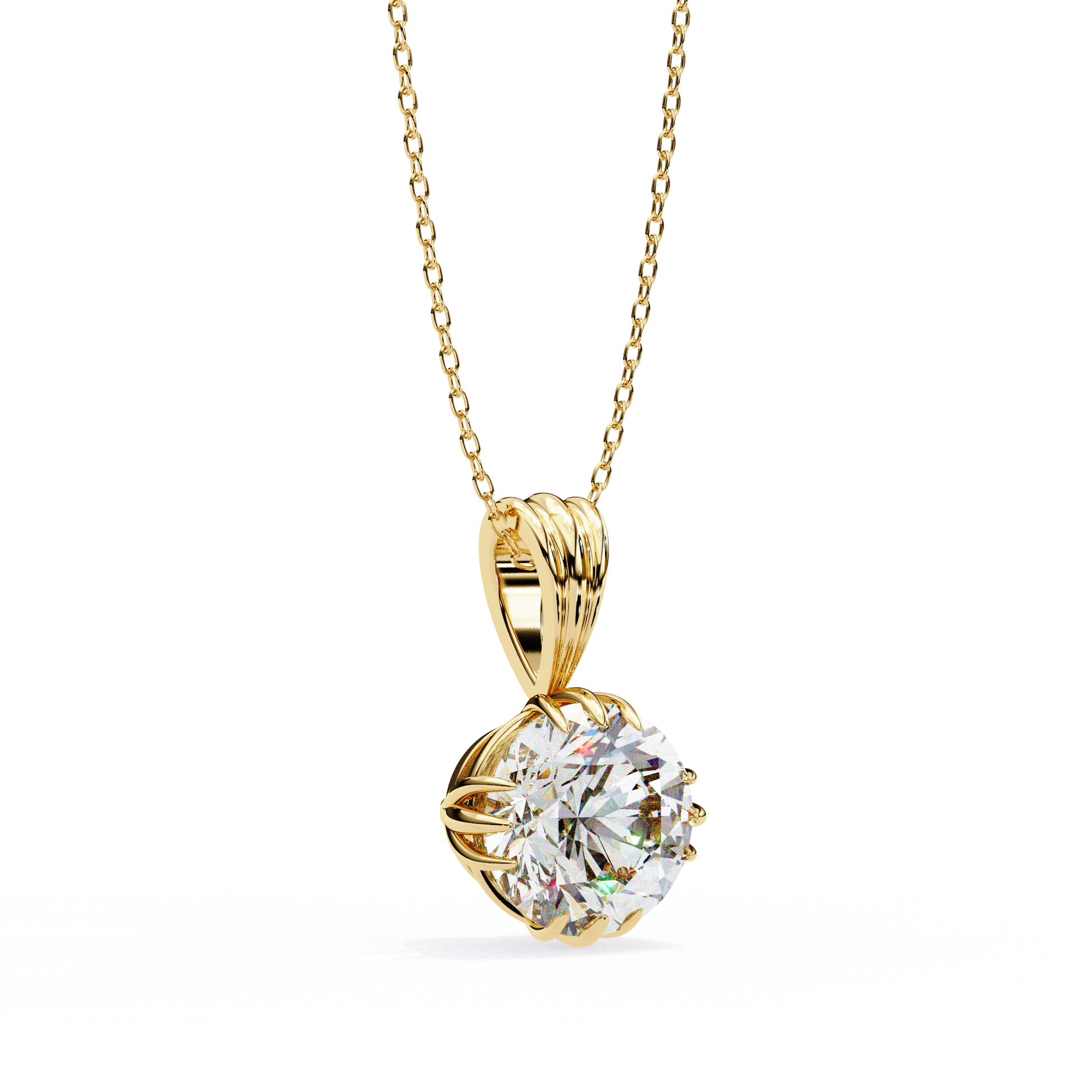 Yellow Gold / Moissanite, Yellow Gold / Lab Grown