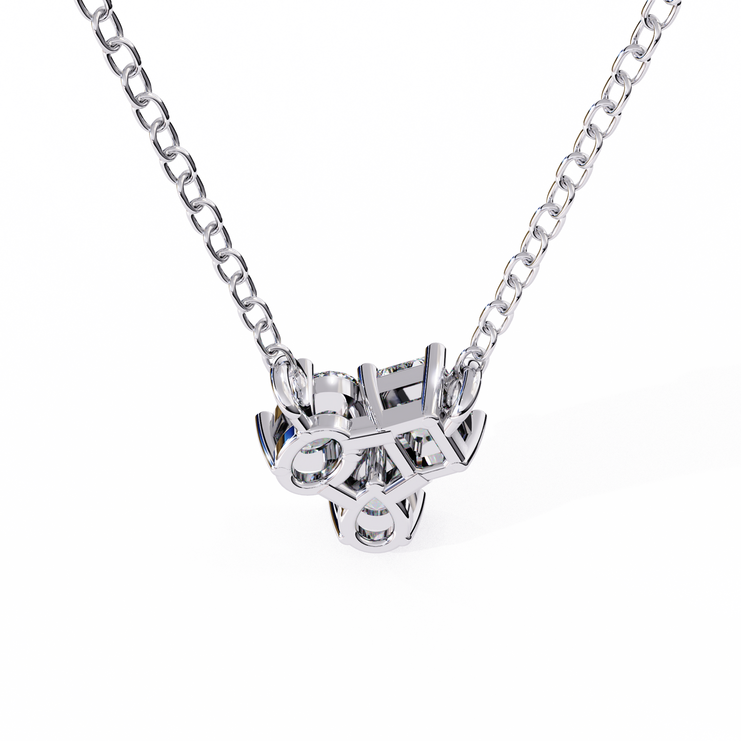 white gold / moissanite, white gold / lab grown
