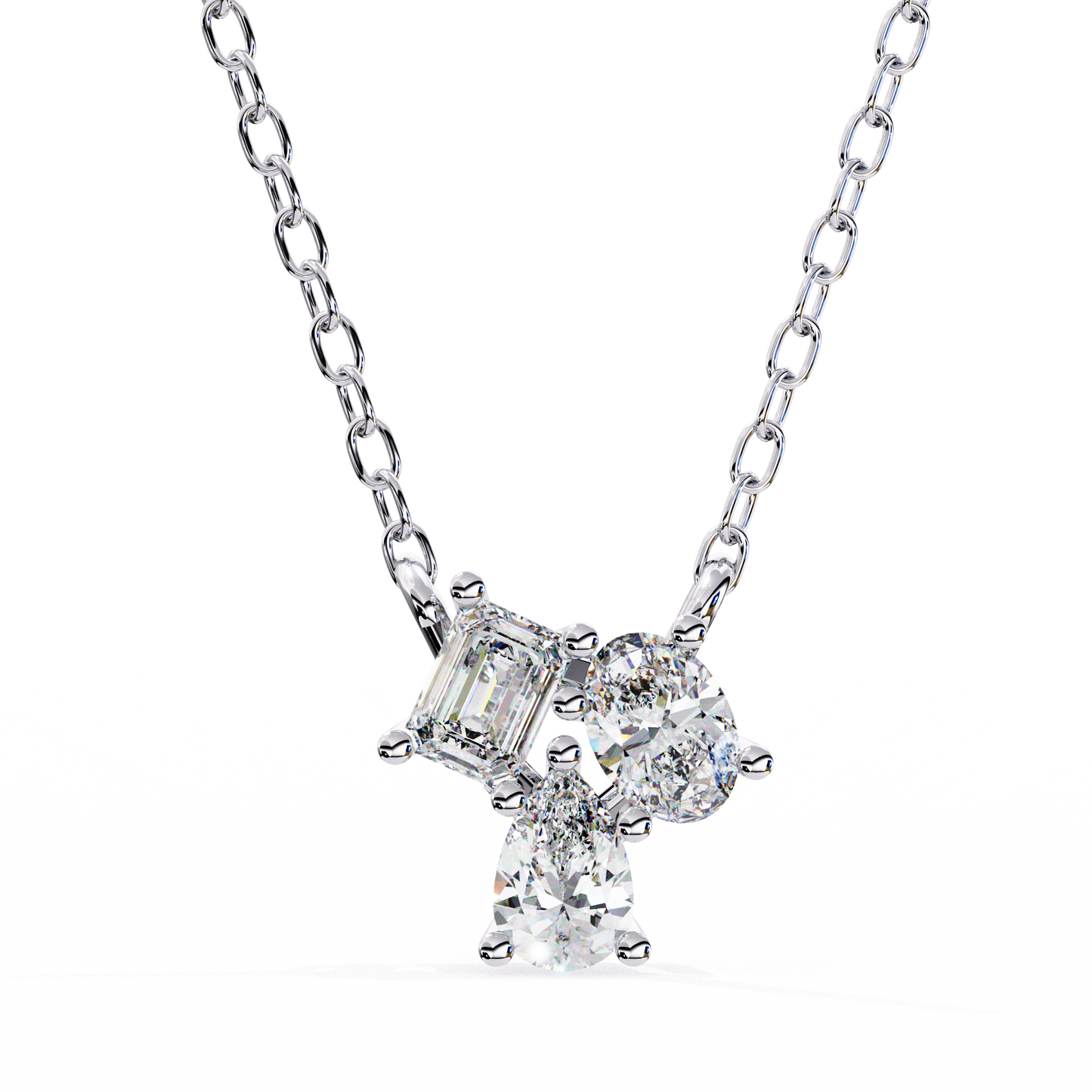 white gold / moissanite, white gold / lab grown