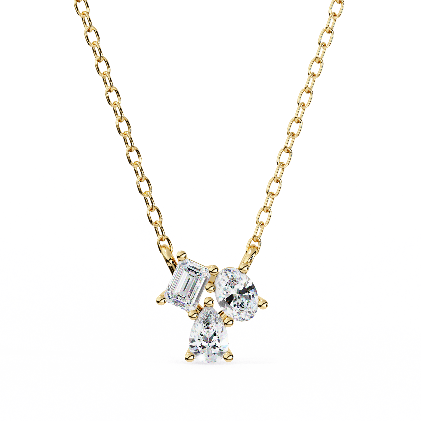 yellow gold / moissanite, yellow gold / lab grown