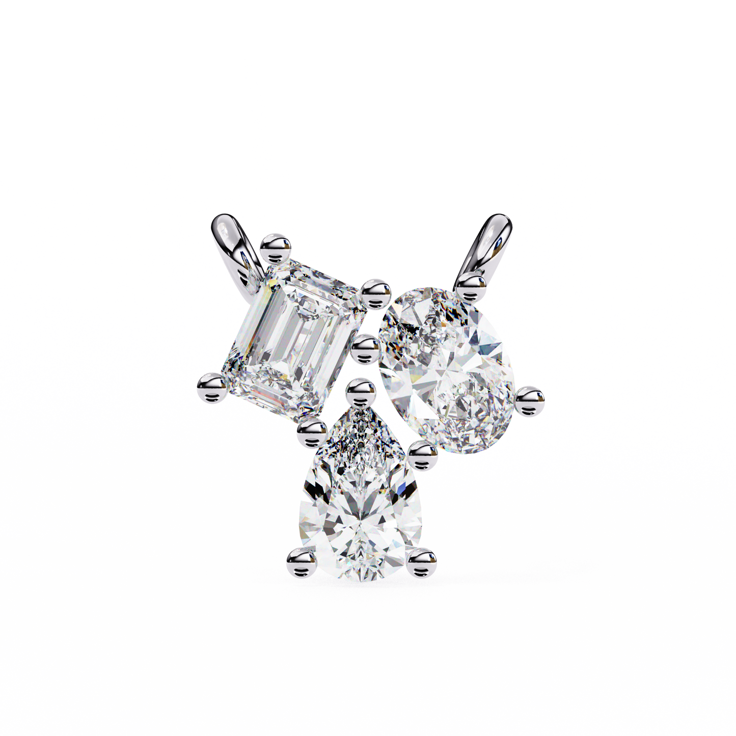 white gold / moissanite, white gold / lab grown